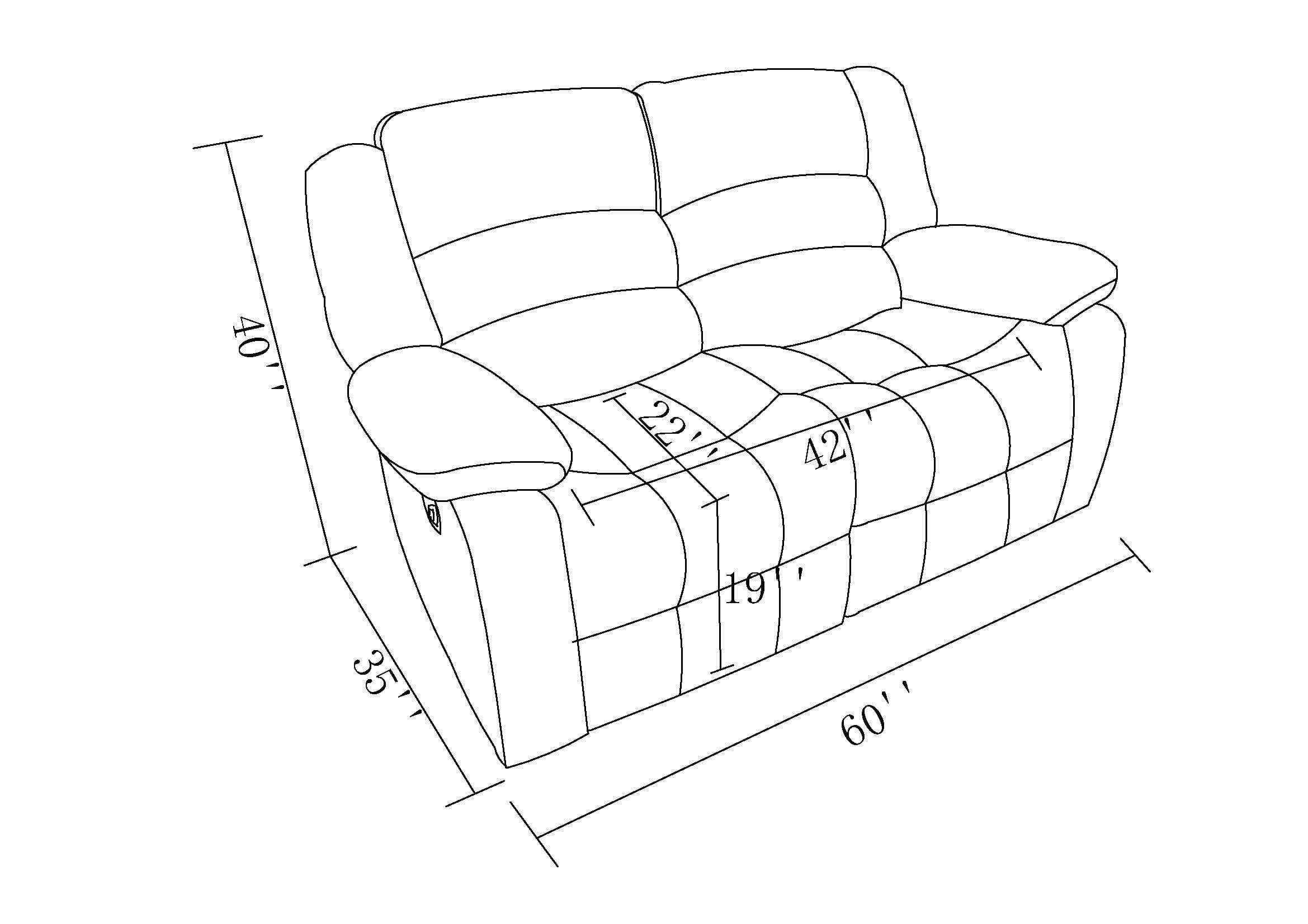 Global United Transitional Microfiber Fabric Upholstered Loveseat