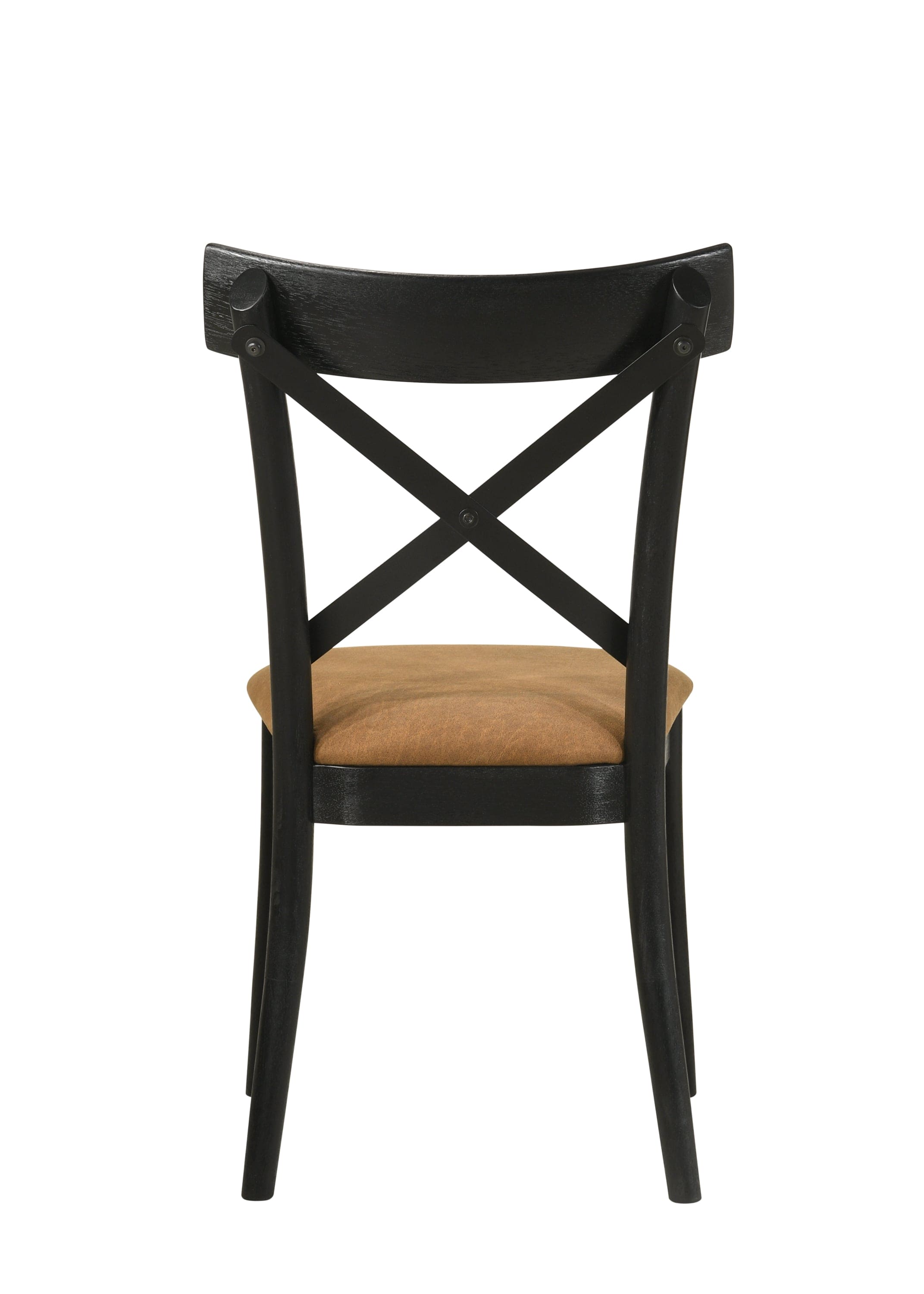 ACME Hillary Side Chair(Set-2), Brown Leathaire & Black Finish DN02306