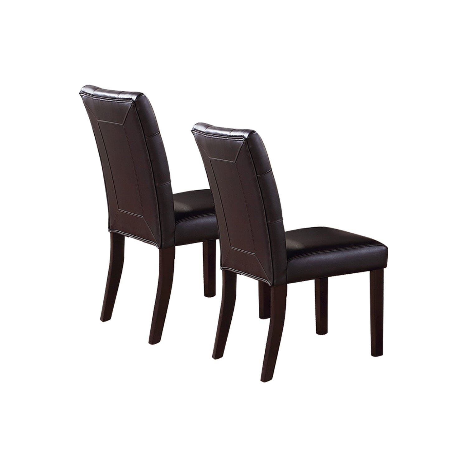 Leroux Upholstered Dining Chairs With Button Tufted, Dark Brown(Set of 2)