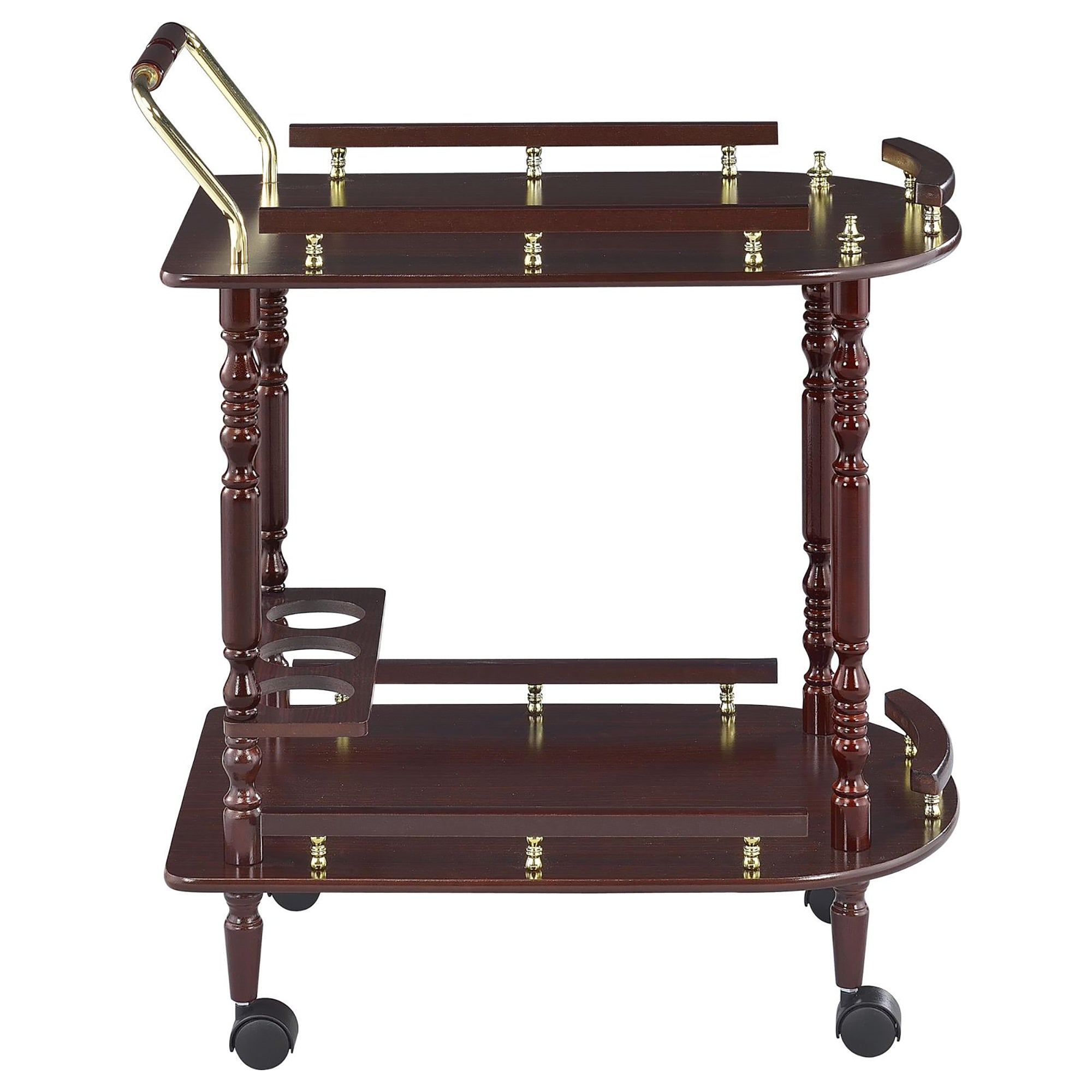 Costillo Merlot and Brass 2-shelf Serving Cart