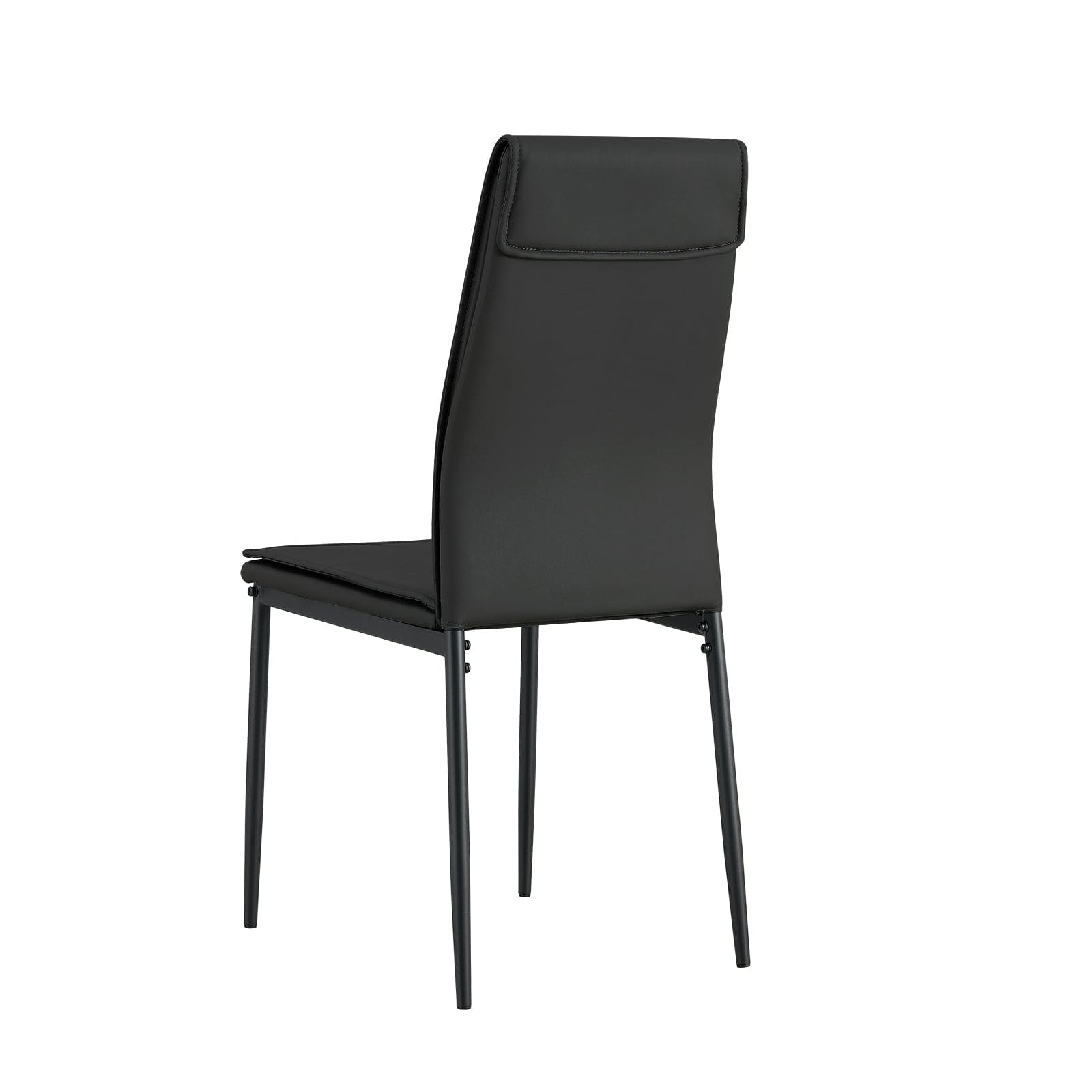 Dining chairs set of 4, Black  modern kitchen chair with metal leg