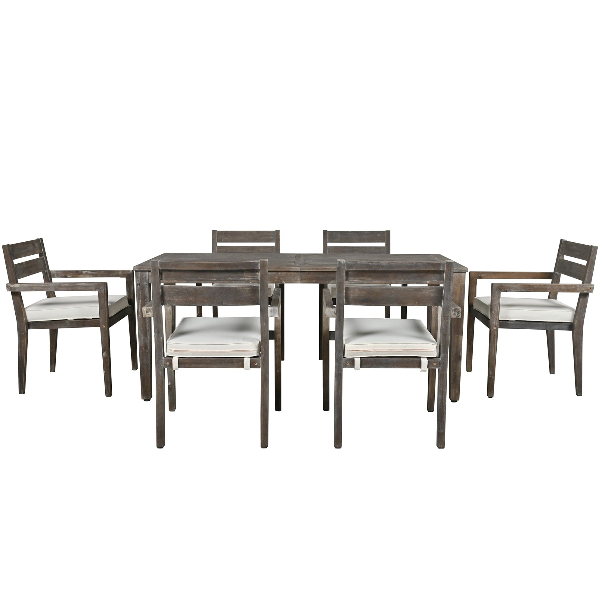 U_Style  Acacia Wood Outdoor Dining Table And Chairs Suitable For Patio, Balcony Or Backyard