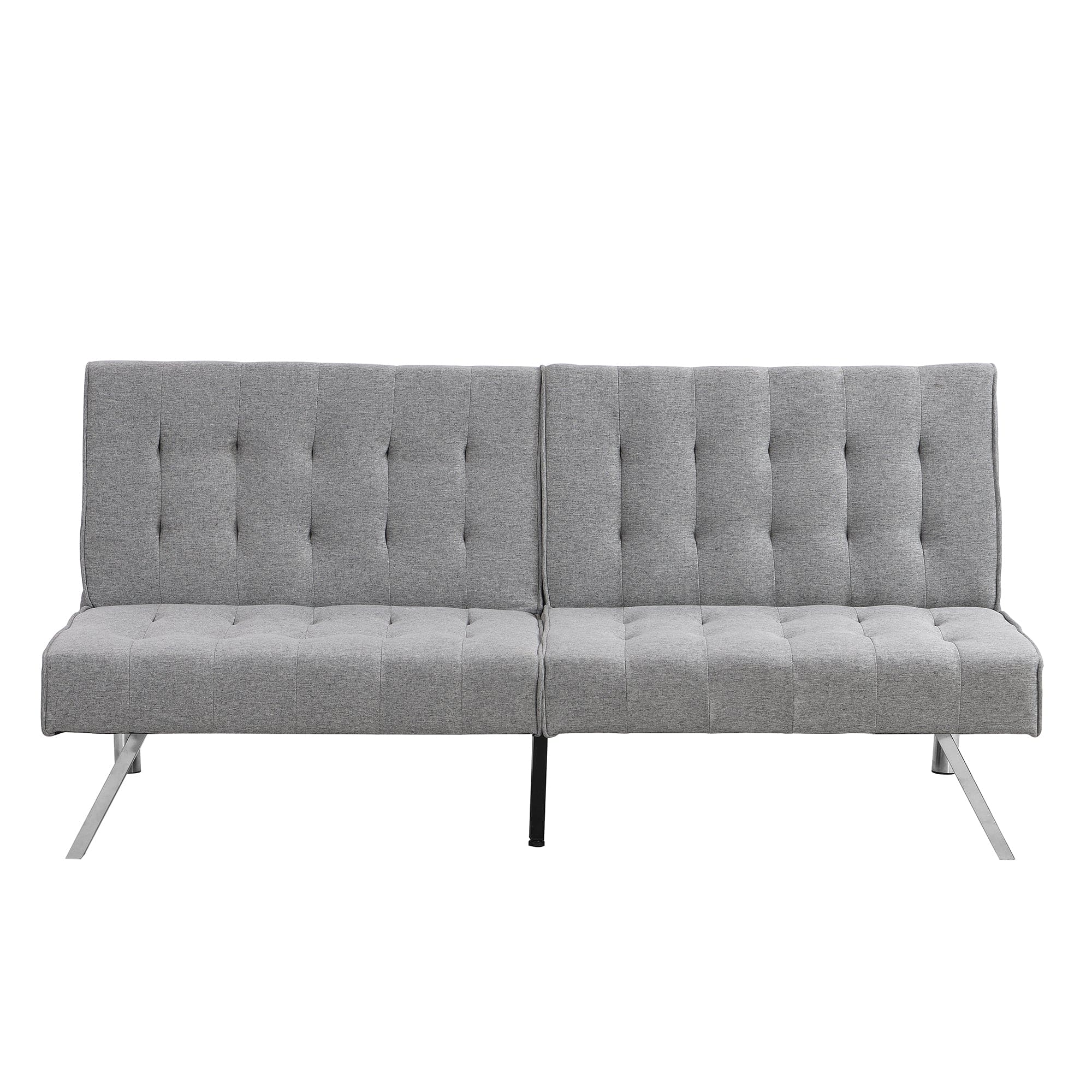 WOOD FRAME, STAINLESS LEG, FUTON, SOFA BED GREY