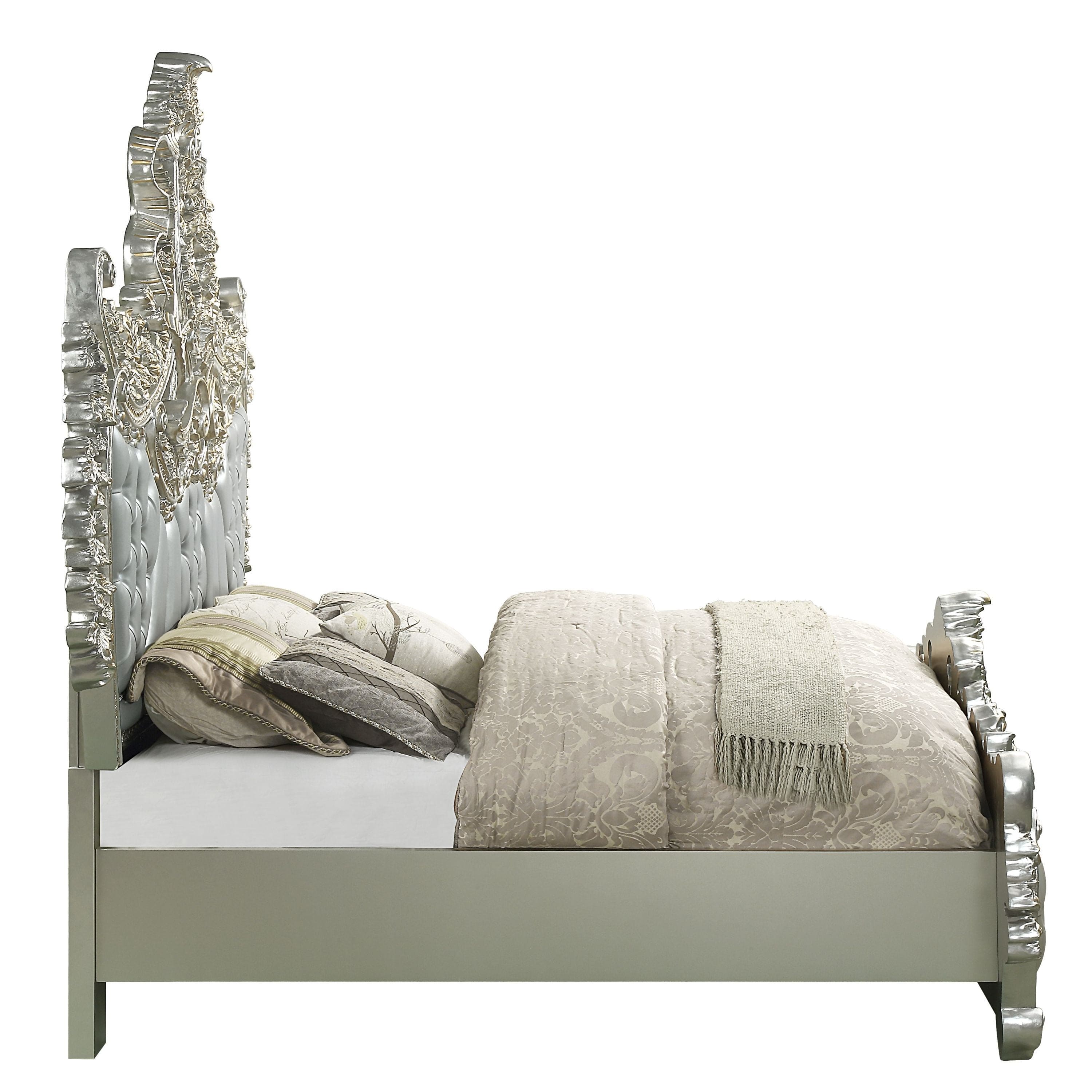 ACME Sandoval EK BED Beige PU & Champagne Finish BD01487EK