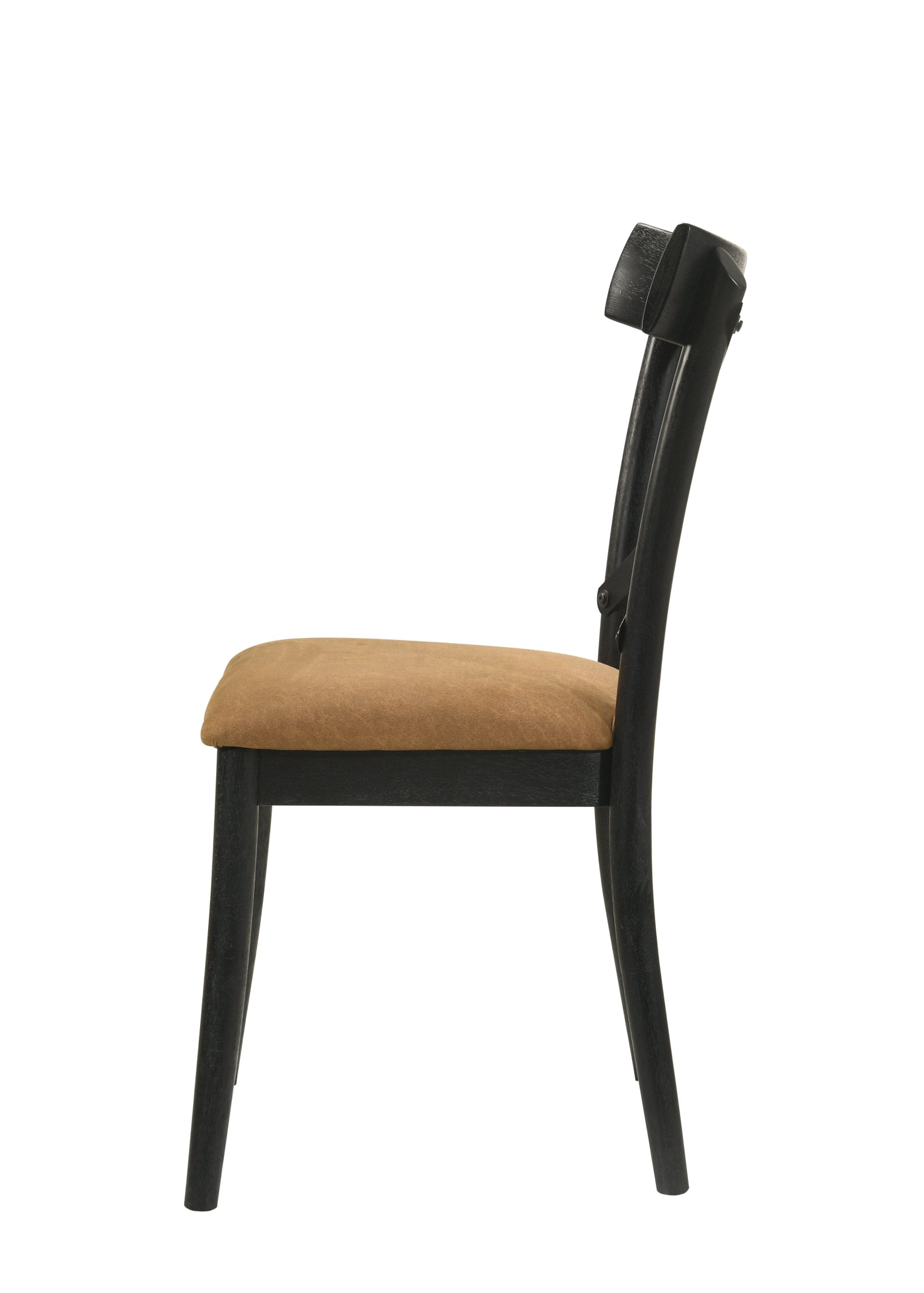 ACME Hillary Side Chair(Set-2), Brown Leathaire & Black Finish DN02306