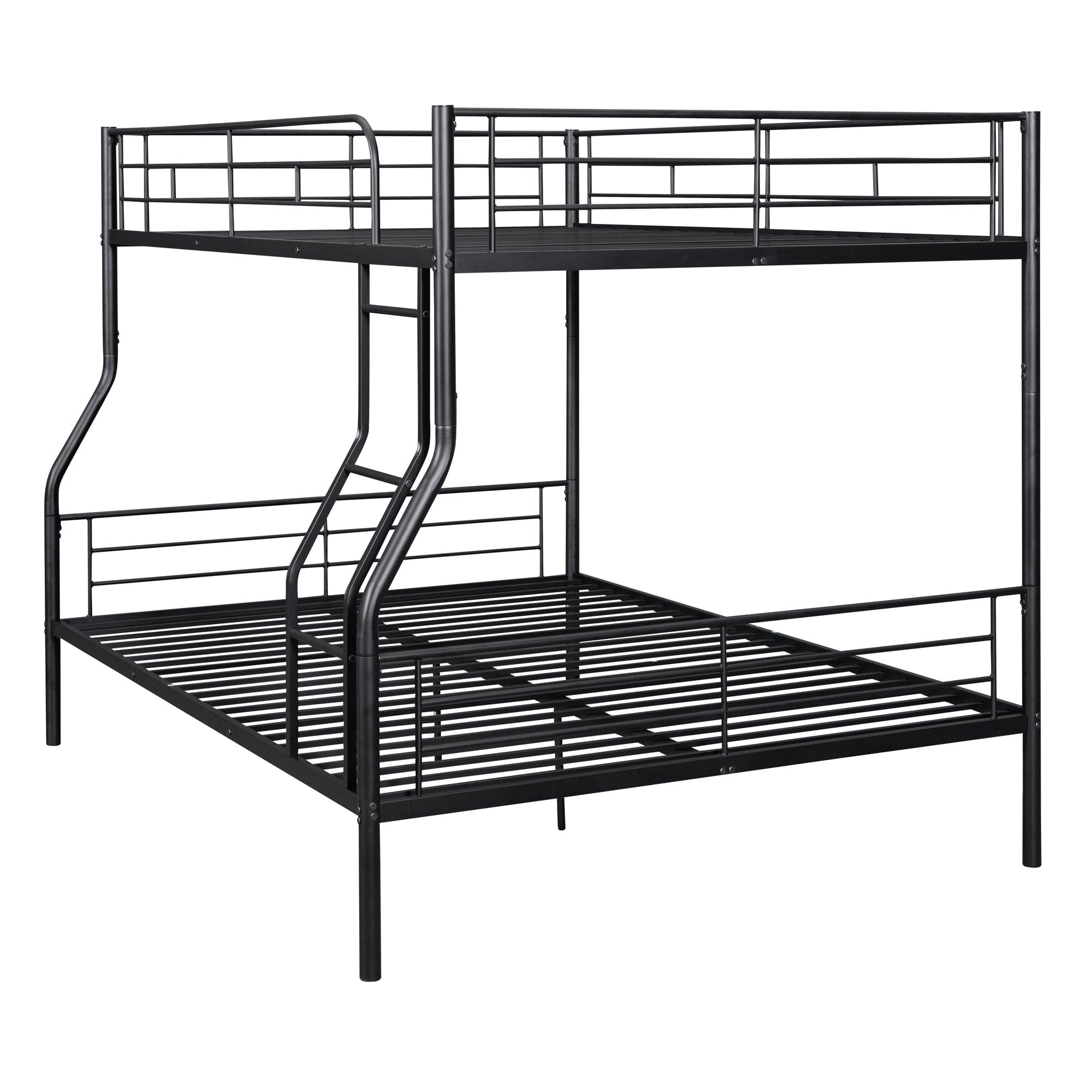 Full XL Over Queen Metal Bunk Bed, Black