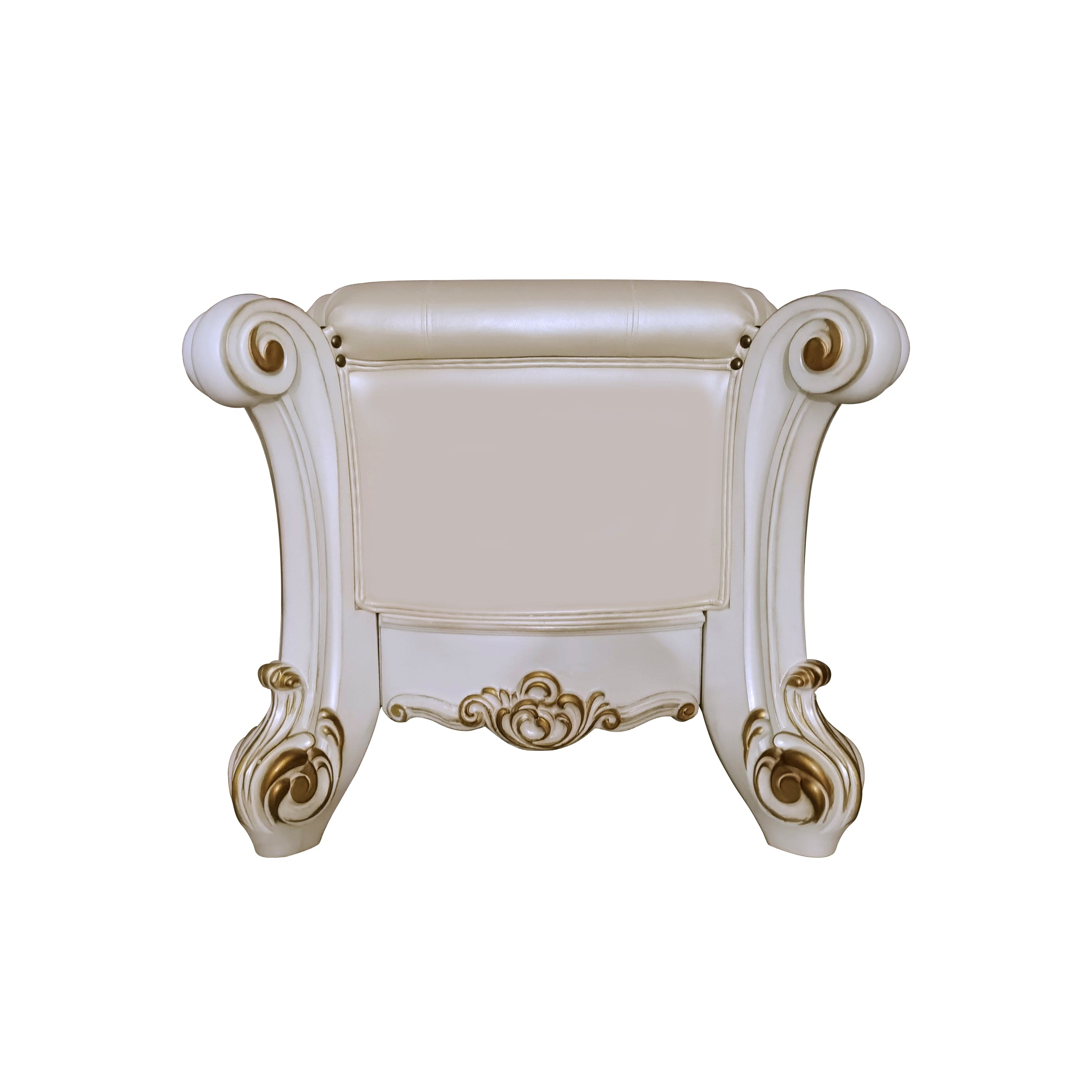 ACME Vendome Bench, Synthetic Leather & Antique Pearl Finish BD01522