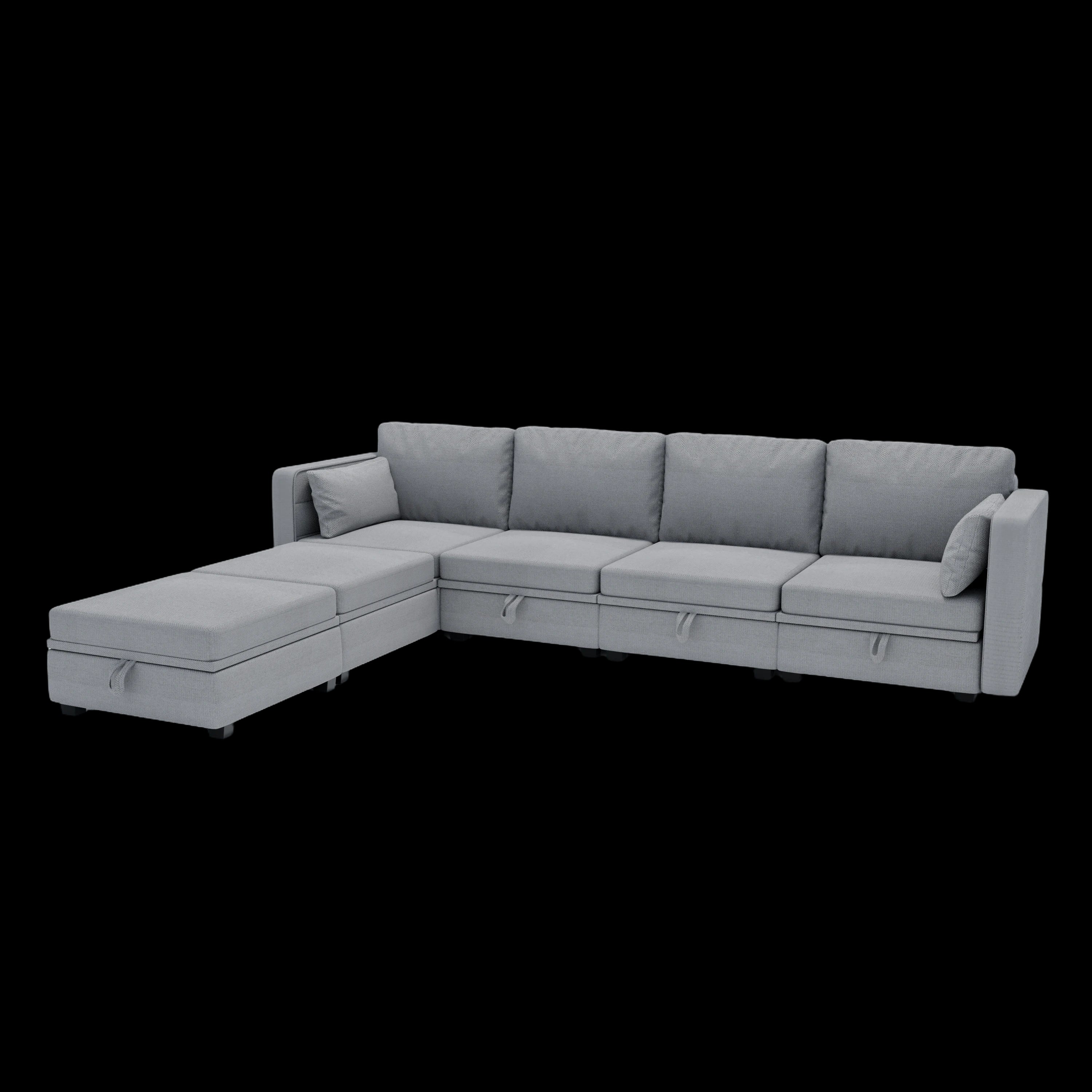 UNITED WE WIN Modular Sectional Sofa U Shaped Modular Couch with Reversible Chaise Modular Sofa Sectional Couch with Storage Seats