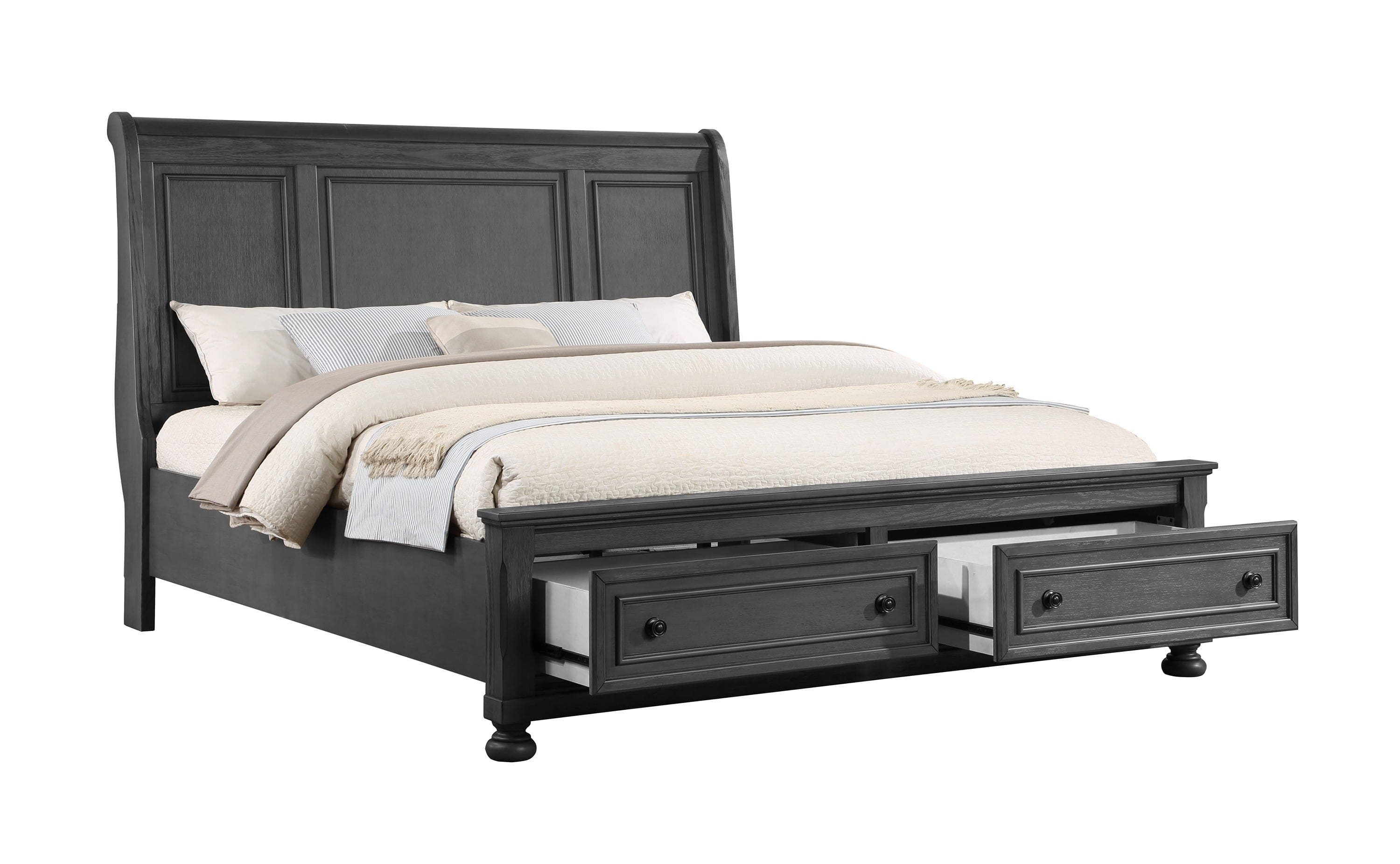 Jackson Modern Style Queen Bed Made with Wood & Rustic Gray Finish