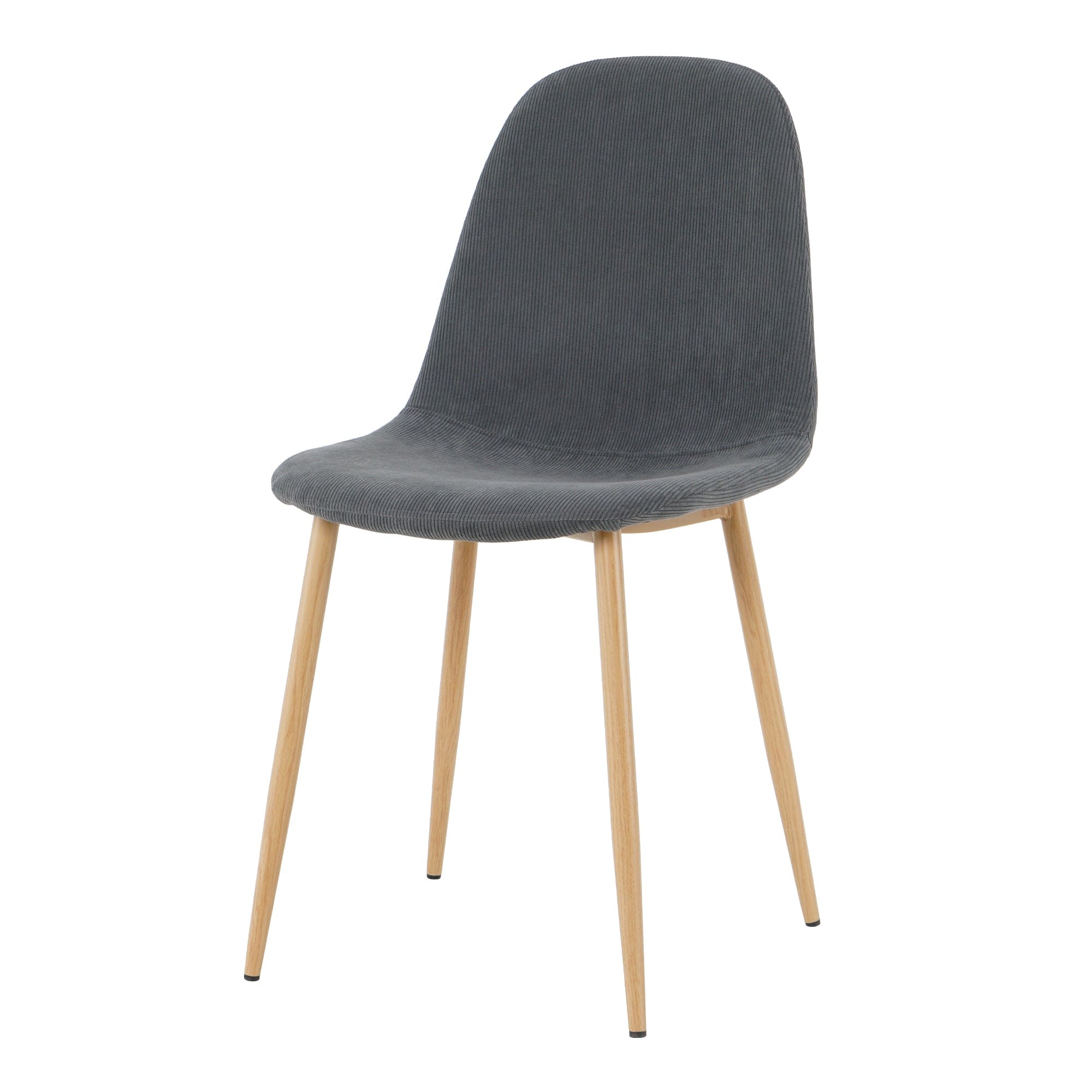 Deep Grey Modern Fabric Chairs with wood-transfer Metal Leg set of 4