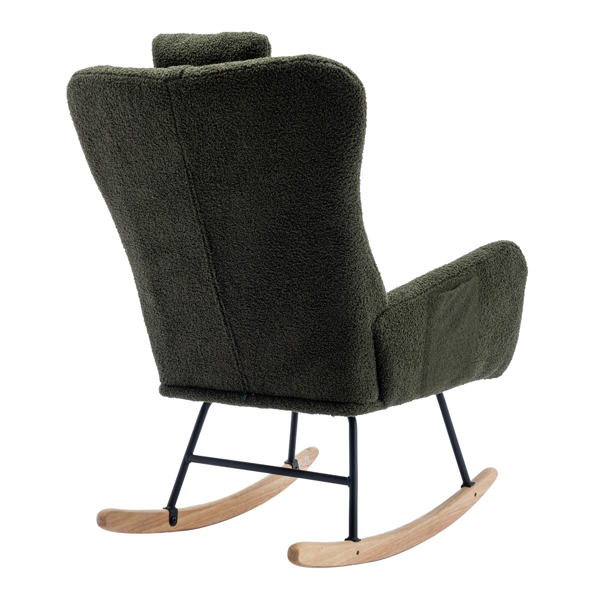 35.5 inch Rocking Chair with Pocket, (dark green)