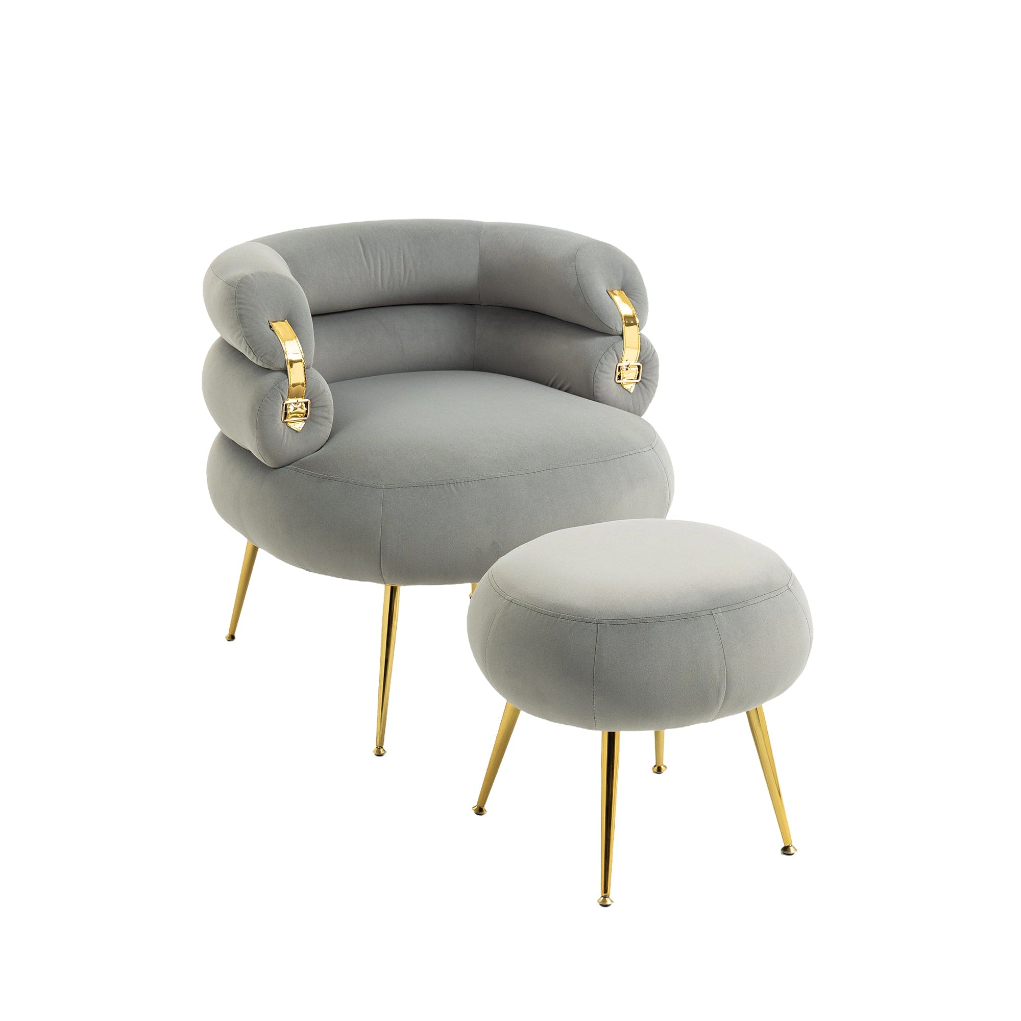 COOLMORE Velvet Accent Chair Modern Upholstered Armchair Tufted Chair with Metal Frame, Single Leisure Chairs  for Living Room Bedroom