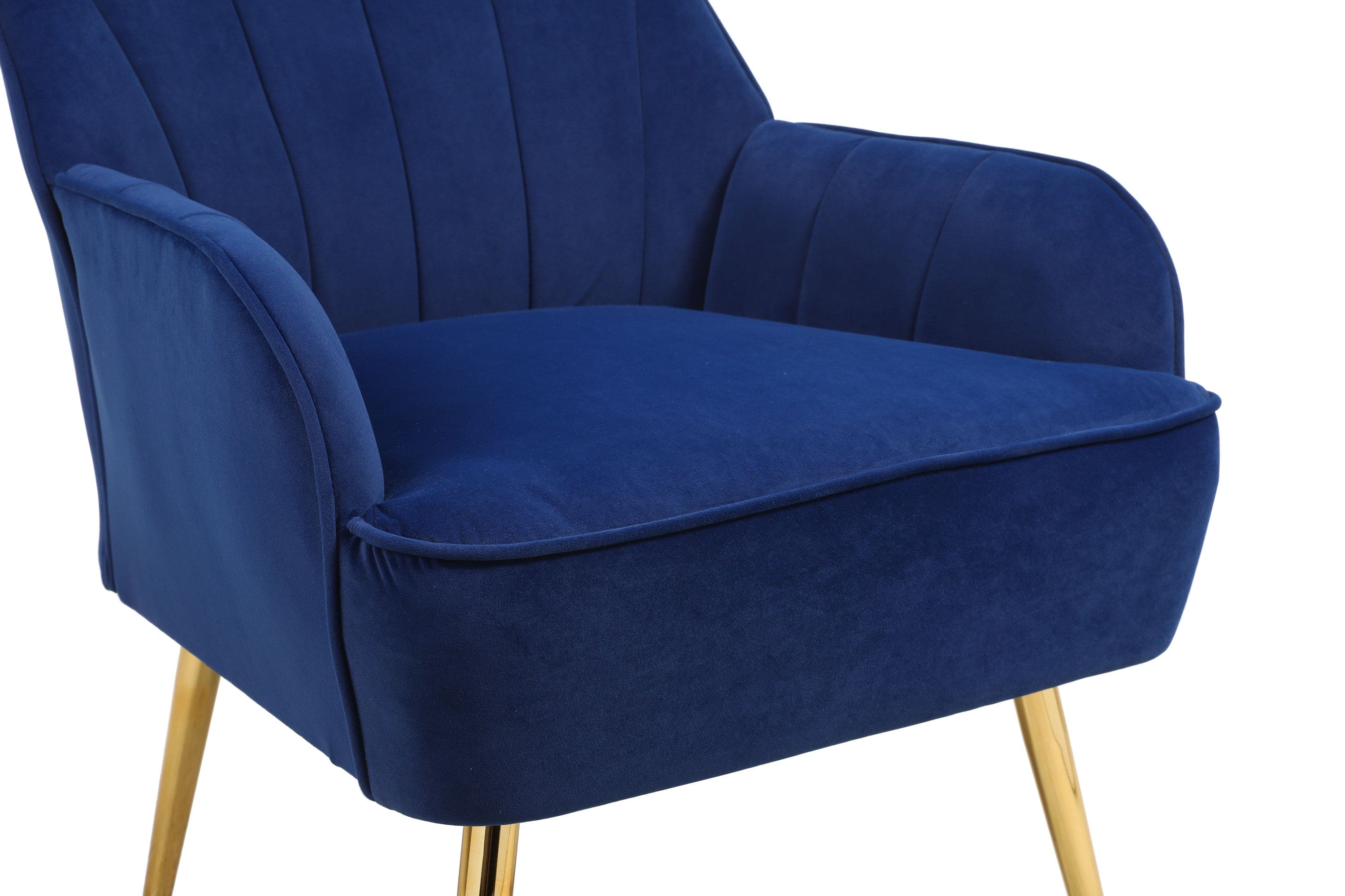 Modern Mid Century Chair velvet  Sherpa Armchair for Living Room Bedroom Office Easy Assemble(NAVY)