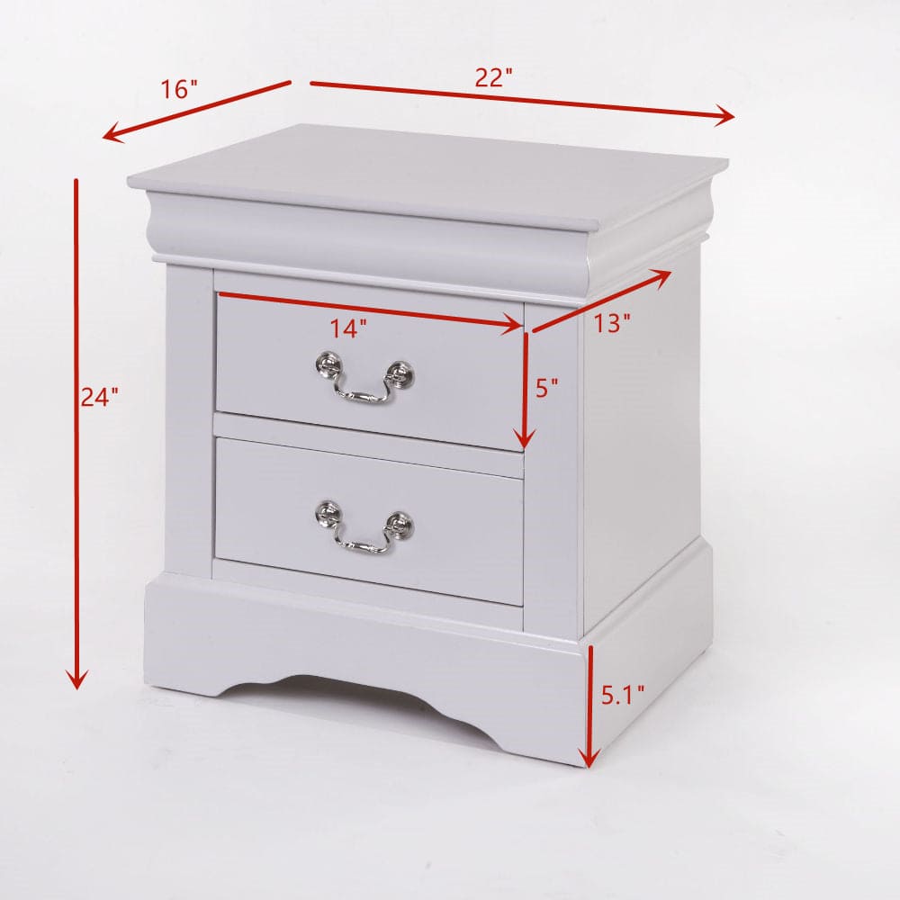 ACME Louis Philippe III Nightstand in White 24503