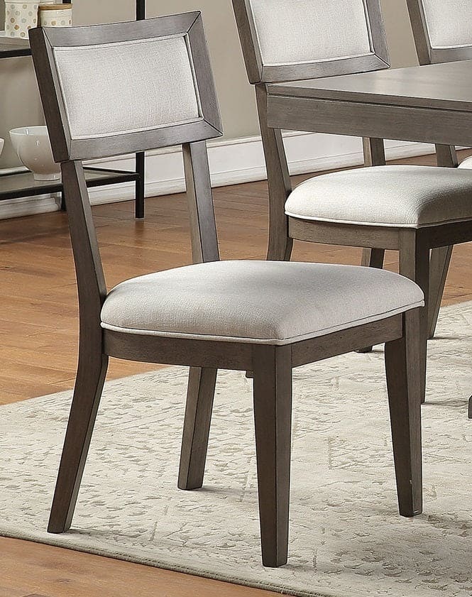 Contemporary Solid wood & Veneer Dining Room Chairs 2pcs Chair Set Cream Cushion Seat back