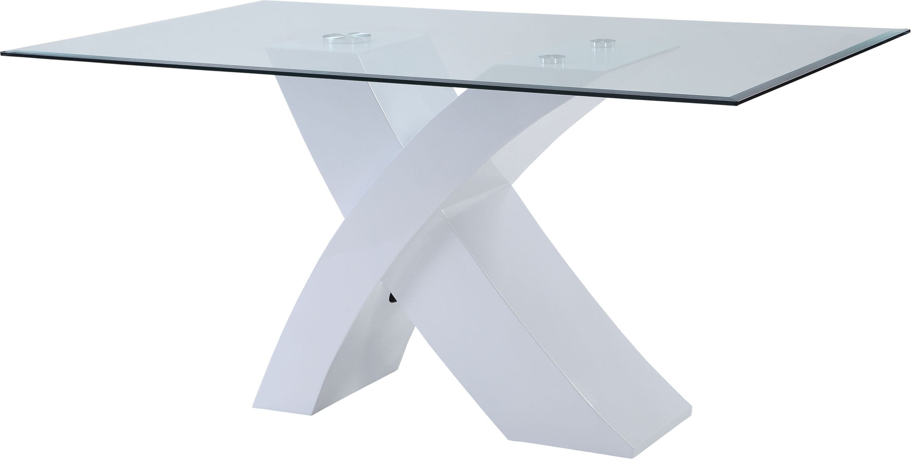 ACME Pervis Dining Table in White & Clear Glass 71105