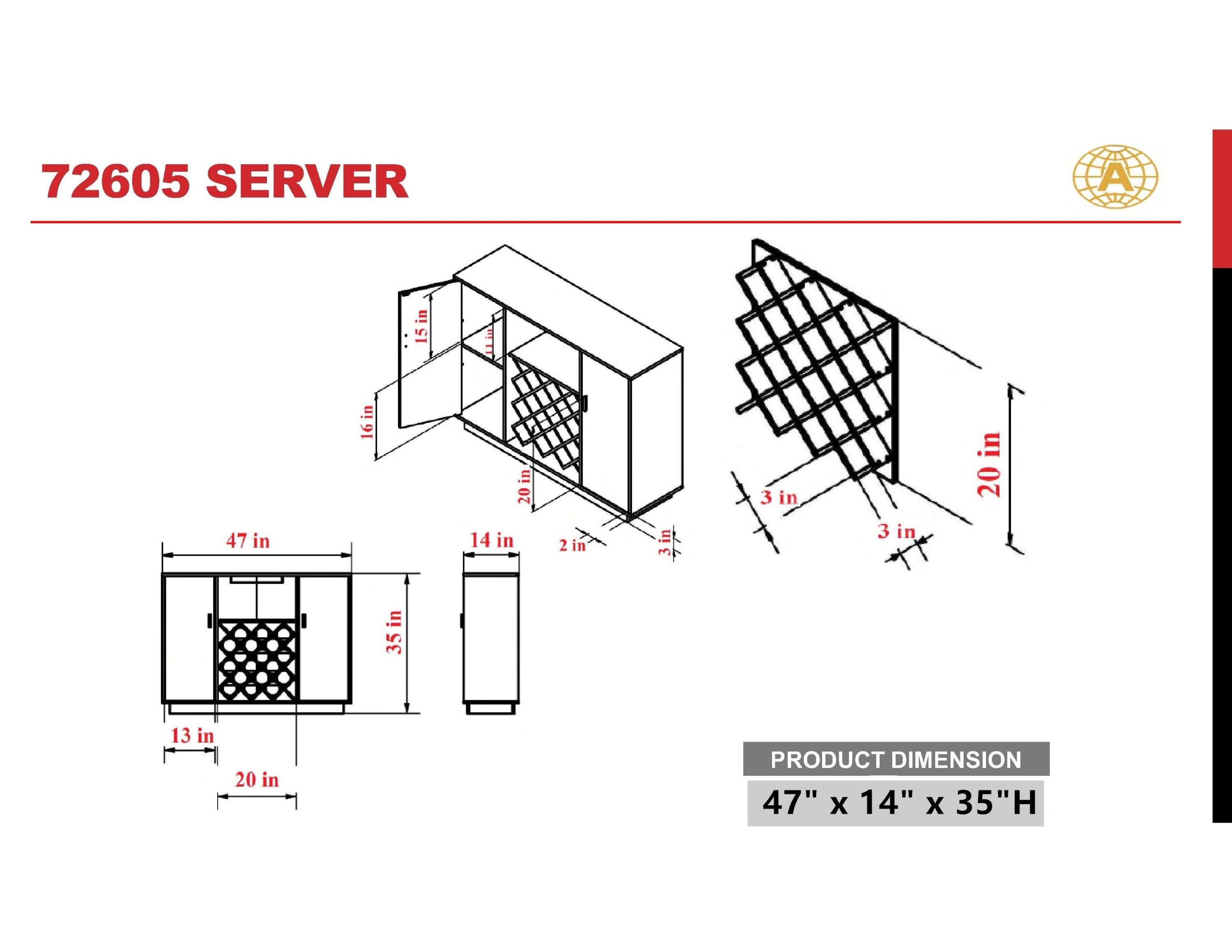 ACME Hazen Server, Espresso  72605