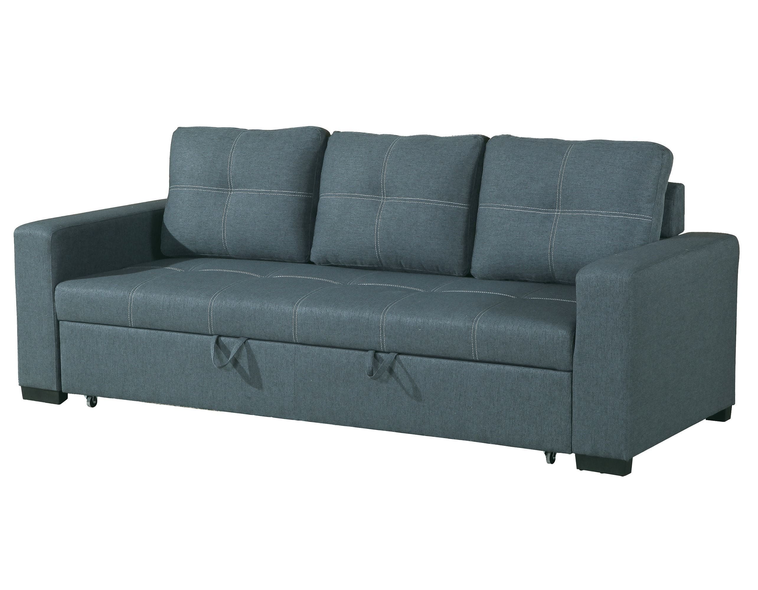 CONVERTIBLE SOFA in Black Faux Leather