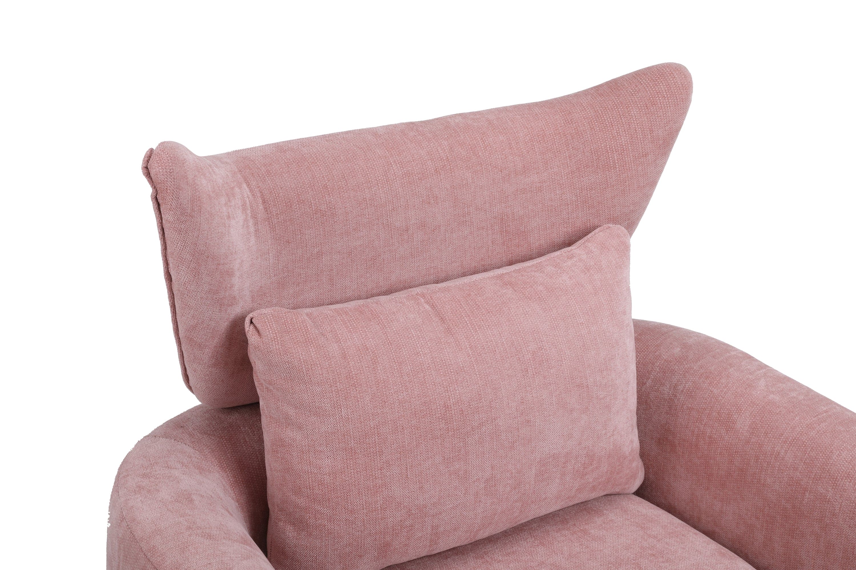 Classic Mid-Century 360-degree Swivel  Accent Chair, Pink Linen