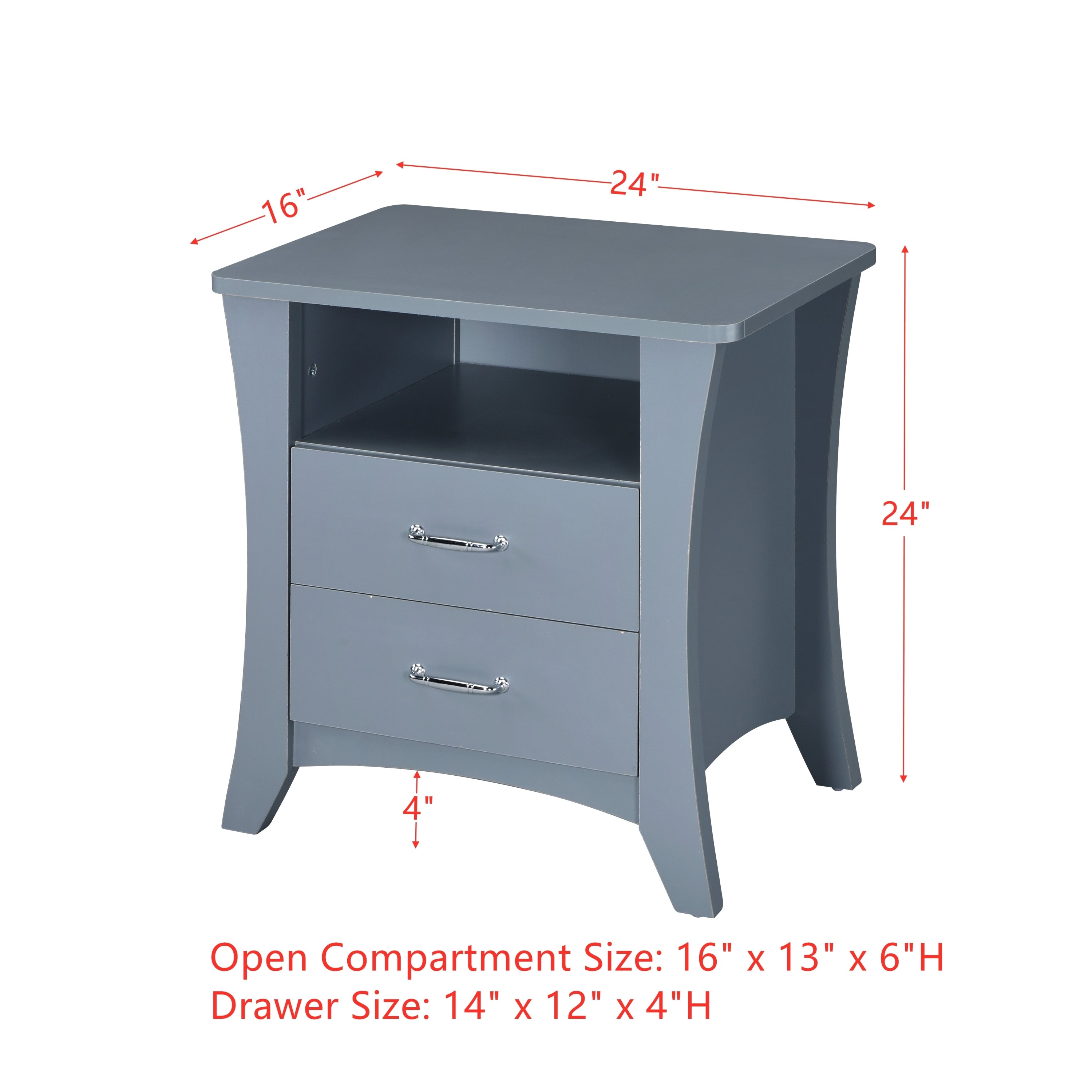 ACME Colt Nightstand in Gray Finish AC00382