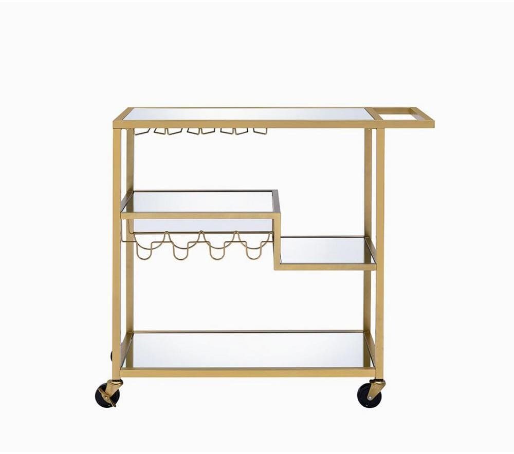 ACME Adamsen Serving Cart, Champagne & Mirror 98354