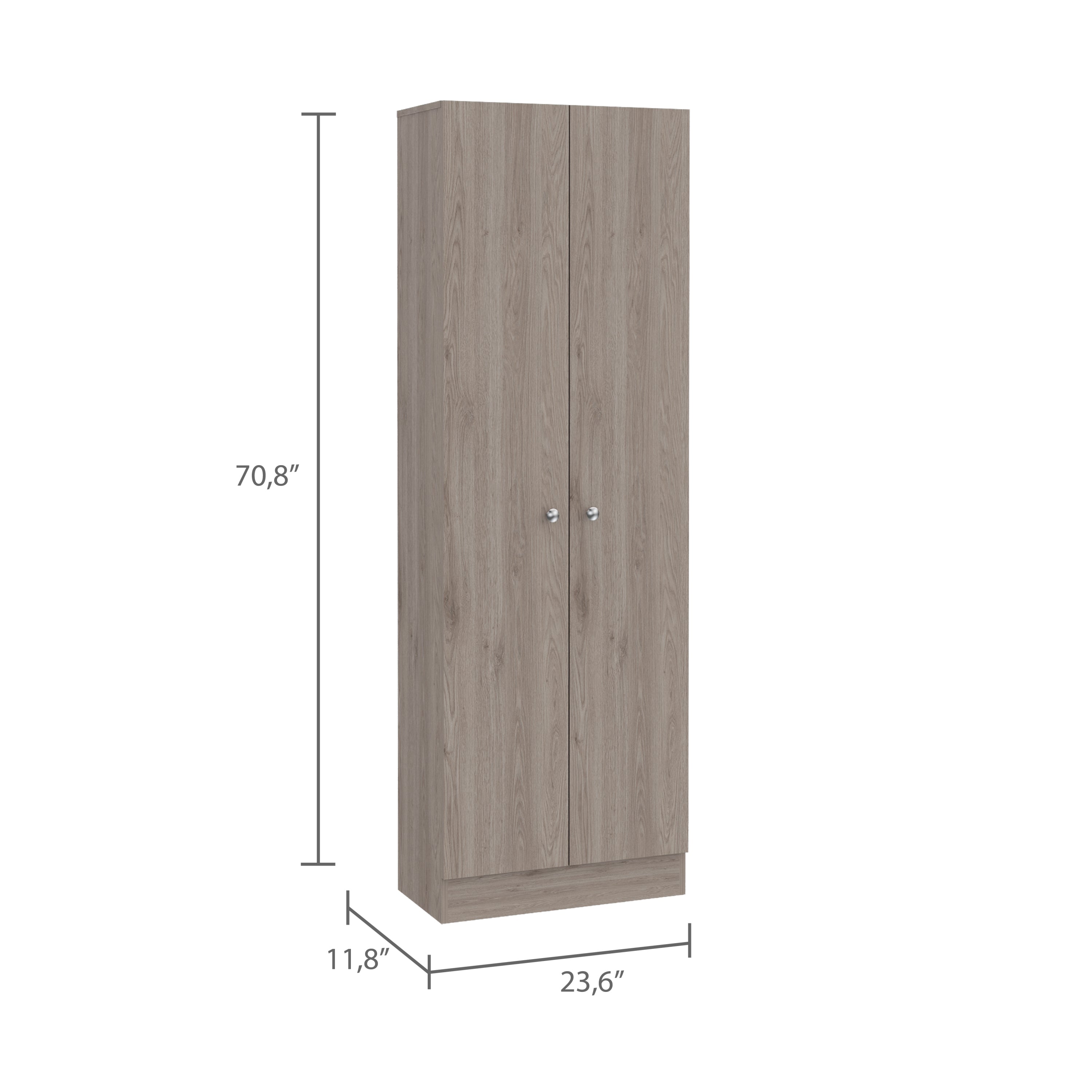 Storage Cabinet Pipestone, Double Door, Light Gray Finish