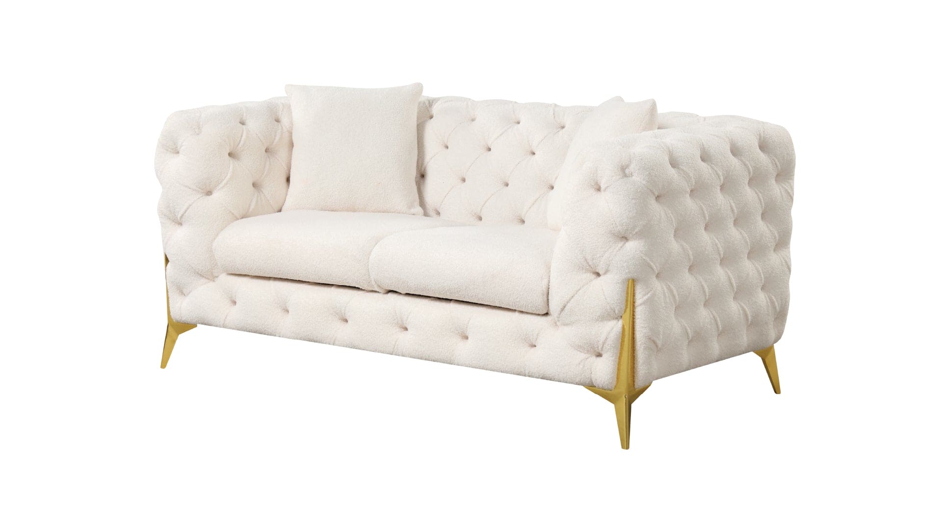 Contempo Modern Style Loveseat  Made with Wood in Cream