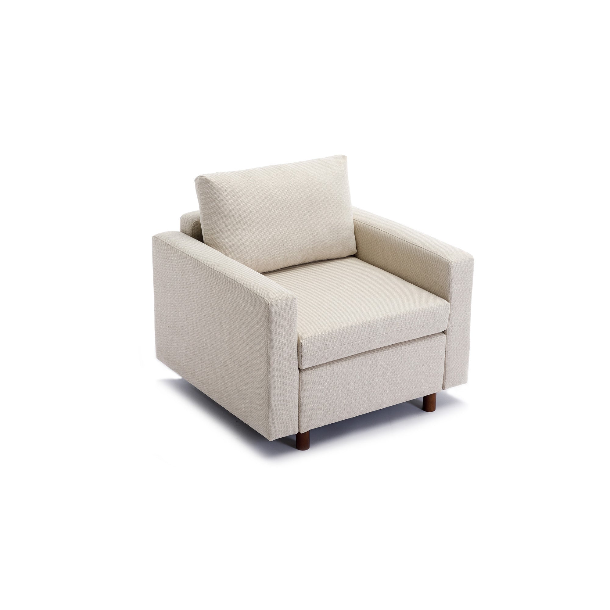 2 Seat Module Sectional Sofa Couch With 2 Ottoman for living room,Seat Cushion and Back Cushion Non-Removable and Non-Washable,Cream