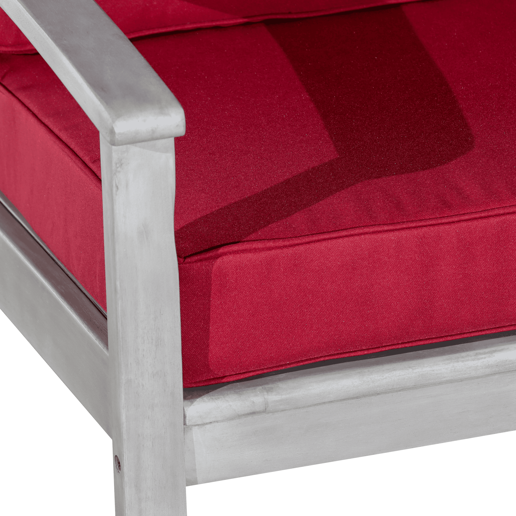 Deep Seat Eucalyptus Chair Silver Gray Finish, Burgundy Cushion