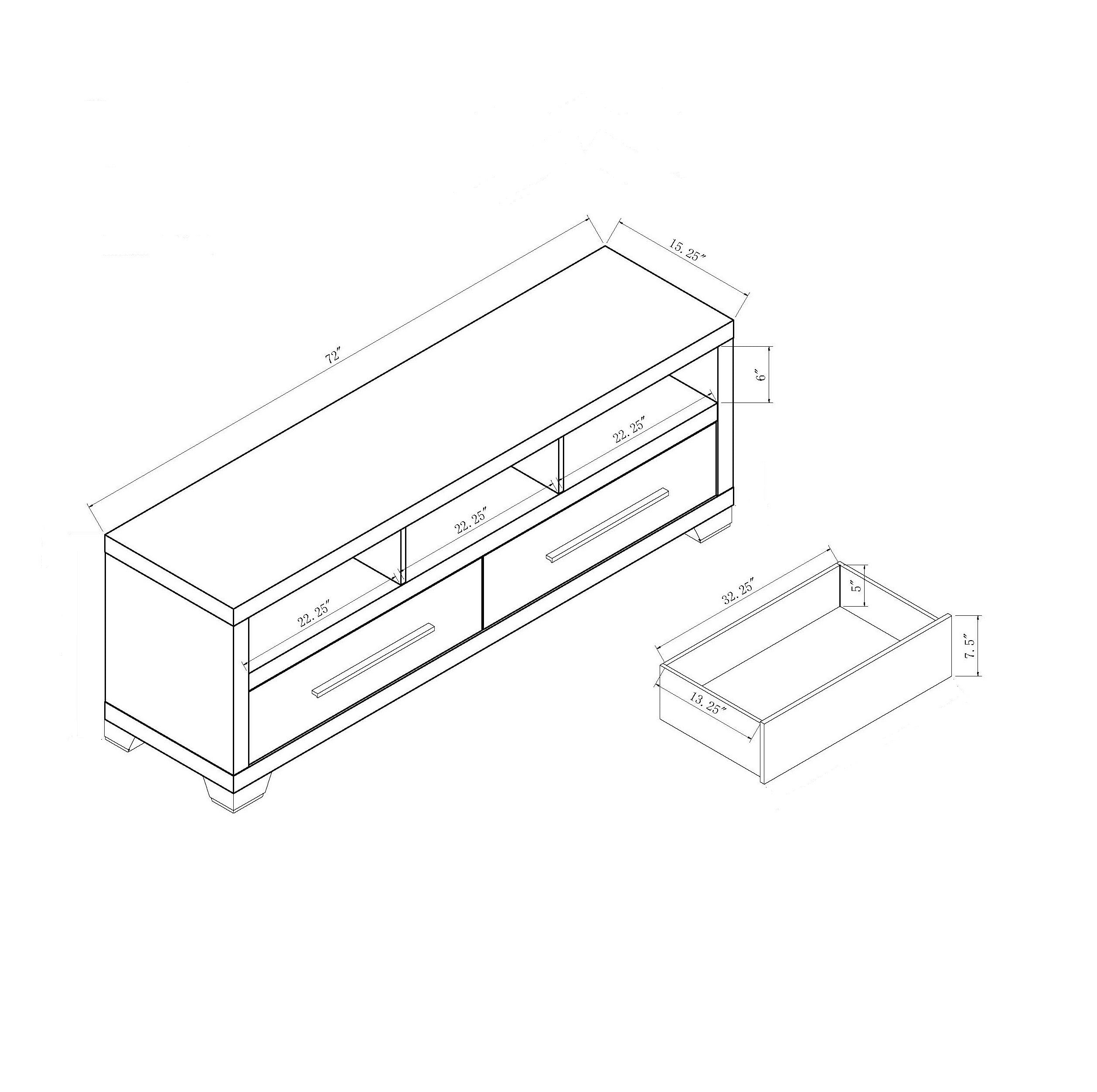 ID USA  223067 TV Stand White