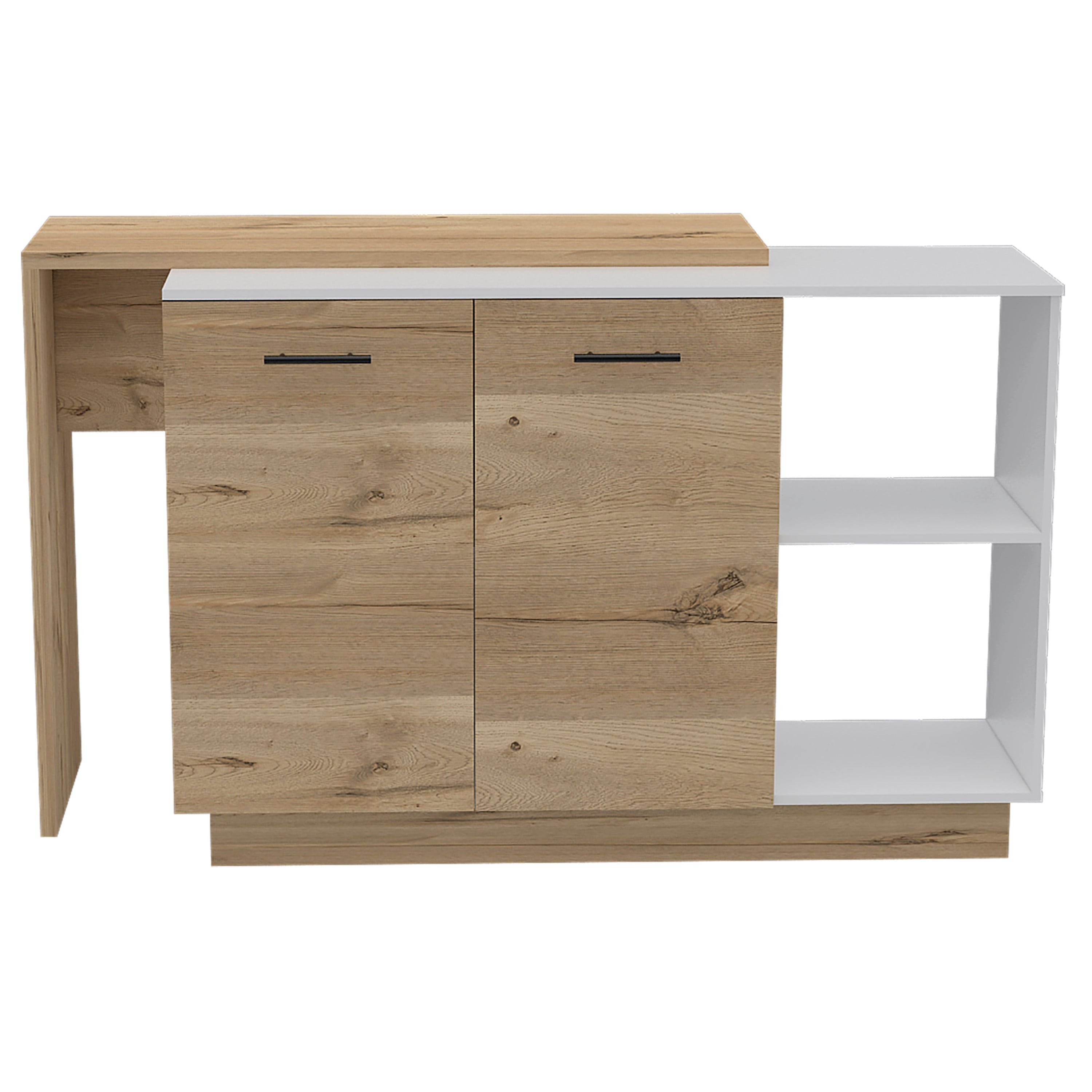 Chesterfield 2-Shelf 1-Drawer 3-Division Kitchen Island White