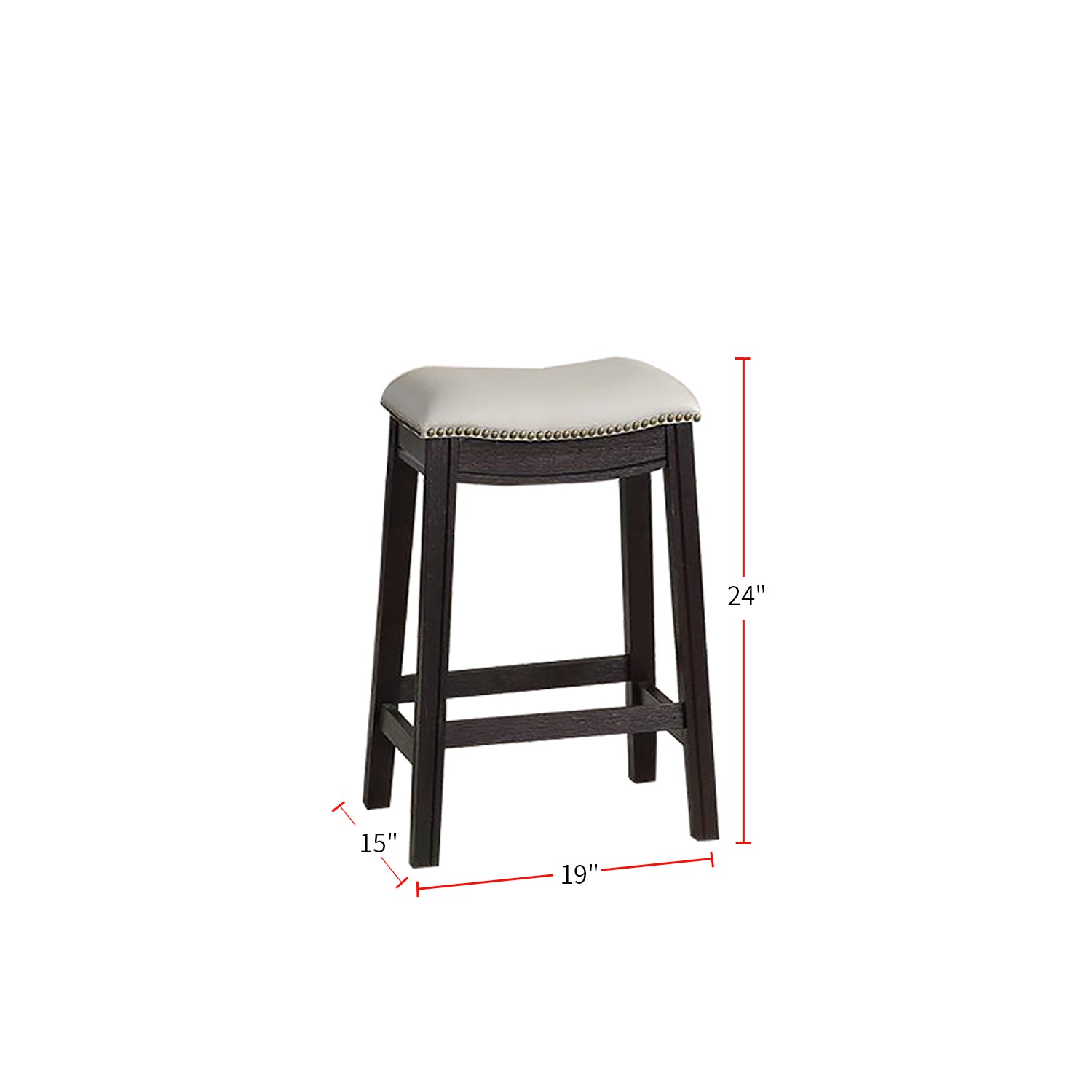 Grey PU Upholstery Counter Stool, Set of 2