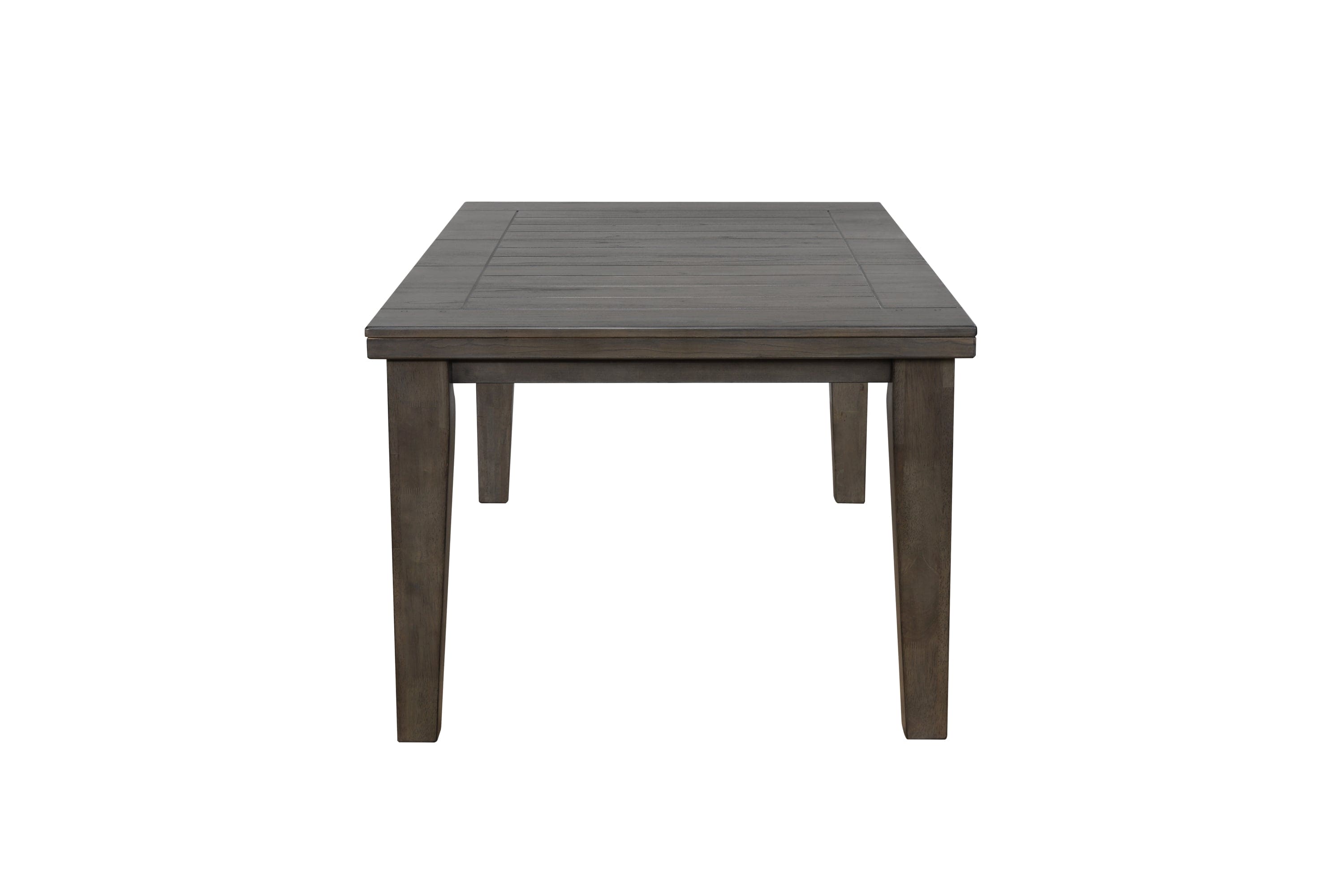 1pc Contemporary Style Dining Rectangular Table with18" Leaf Tapered Block Feet Gray Finish Dining Room Solid Wood Wooden Furniture