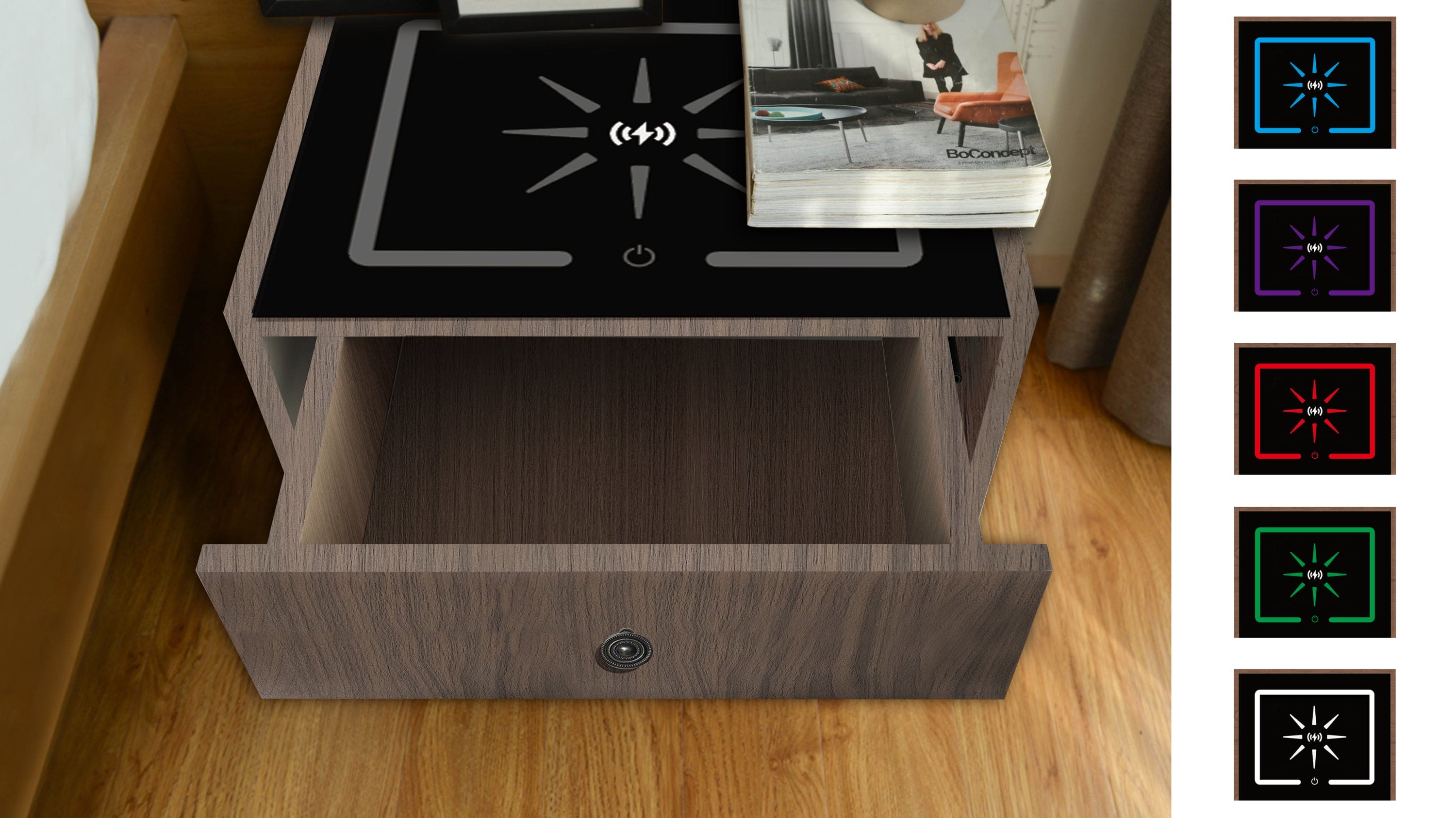 NIGHTSTAND WITH WIRELESS CHARGING STATION