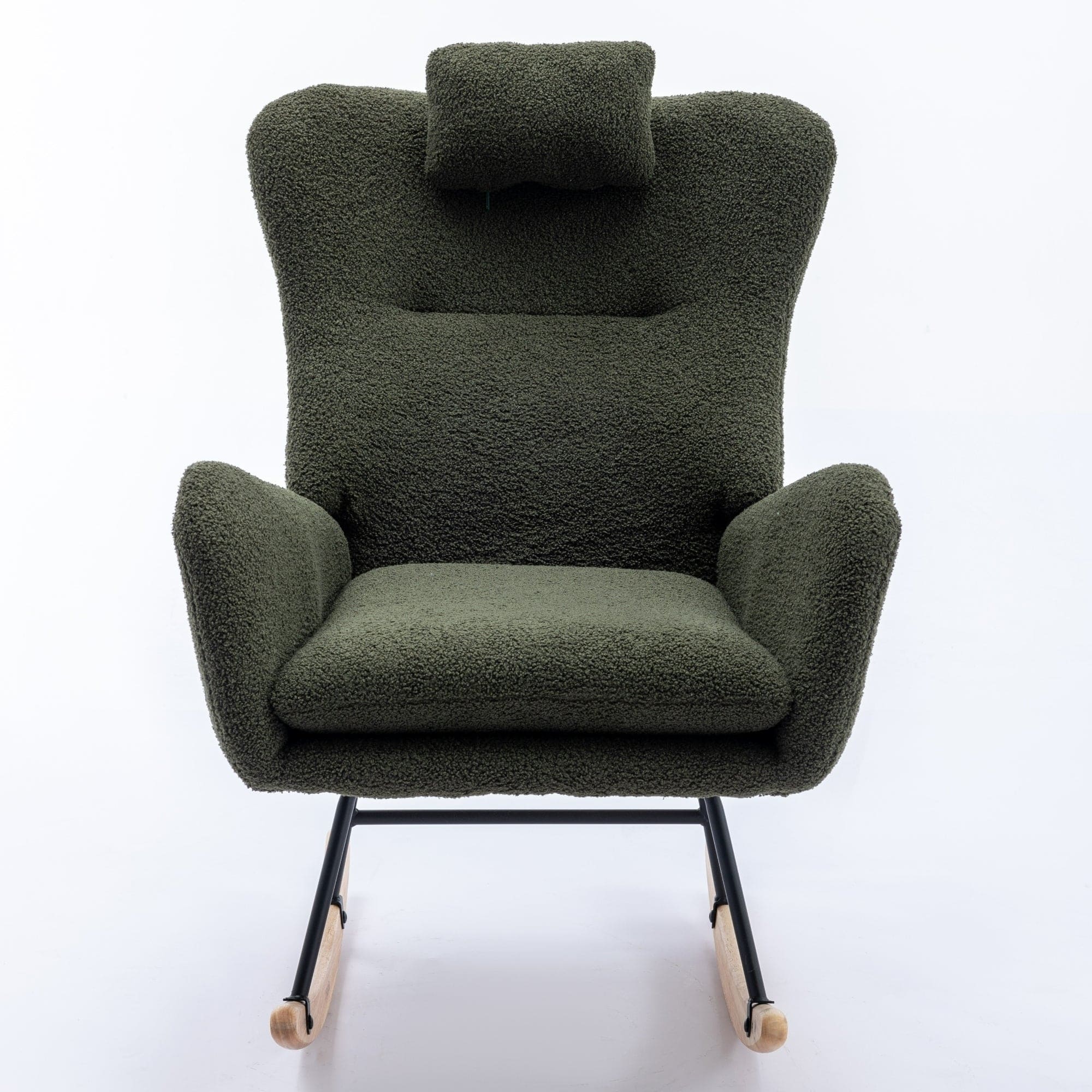 35.5 inch Rocking Chair with Pocket, (dark green)