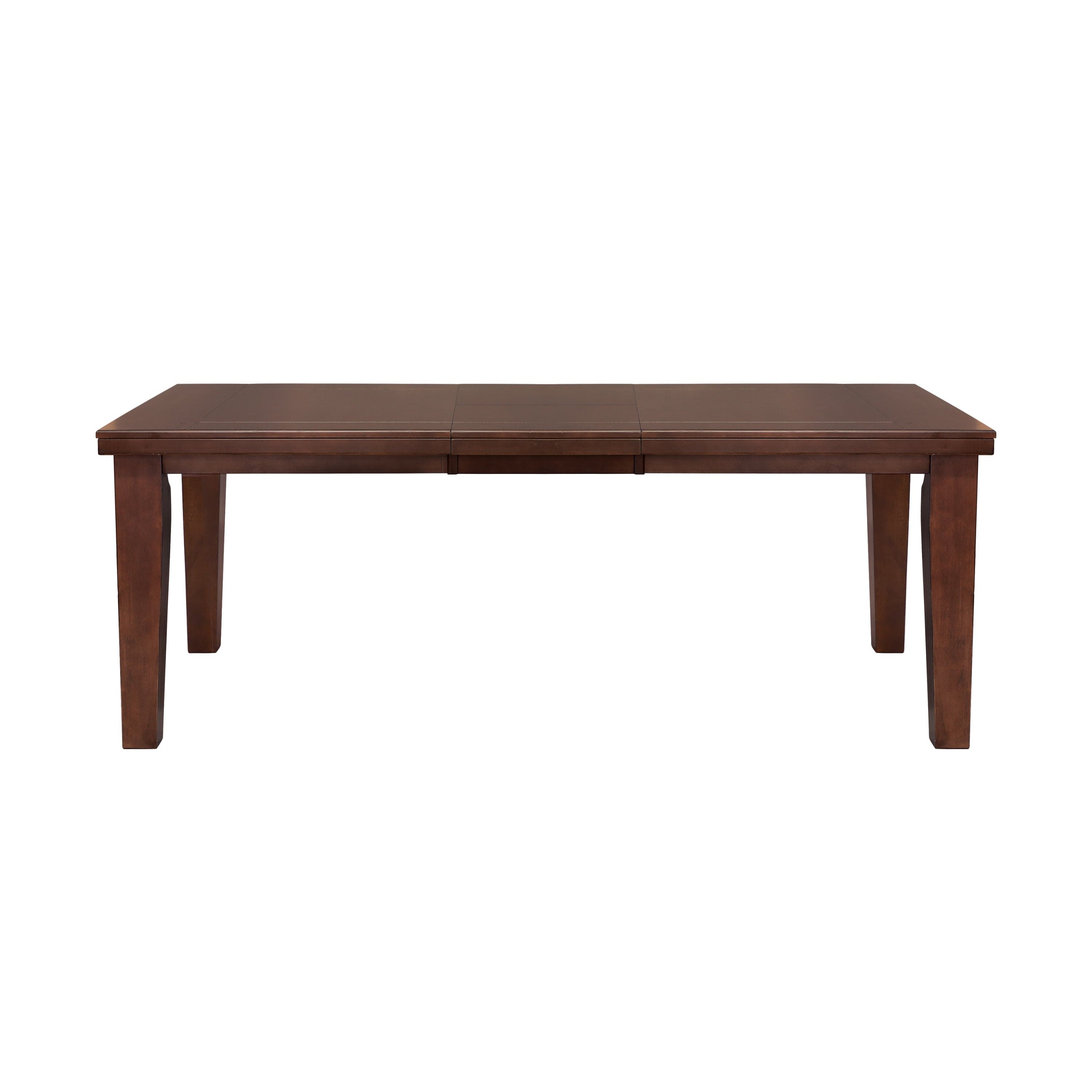 Dark Oak Finish Rectangular 1pc Dining Table with Self-Storing Extension Leaf Wooden Simple Dining Furniture