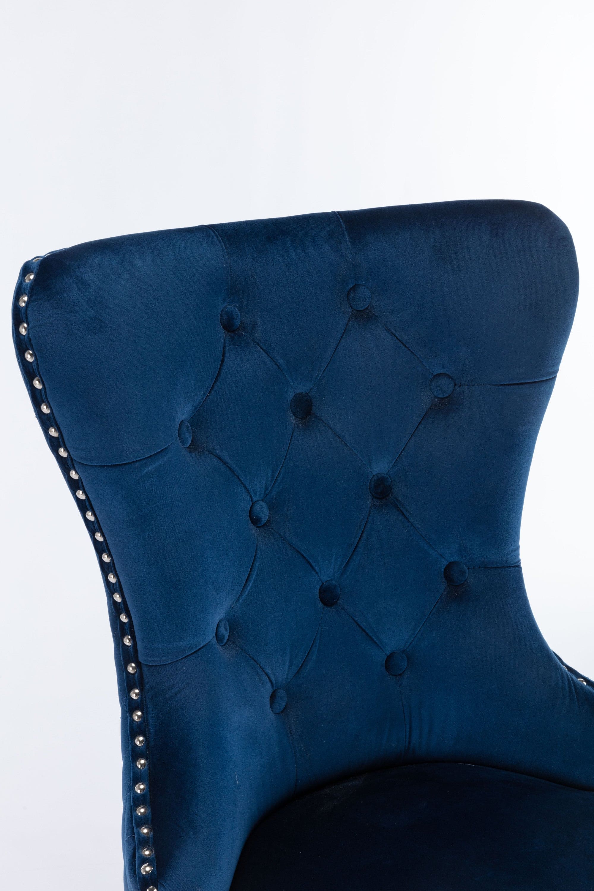 Simba Stainless Steel 2 Piece Chair Finish with Velvet Fabric in Blue