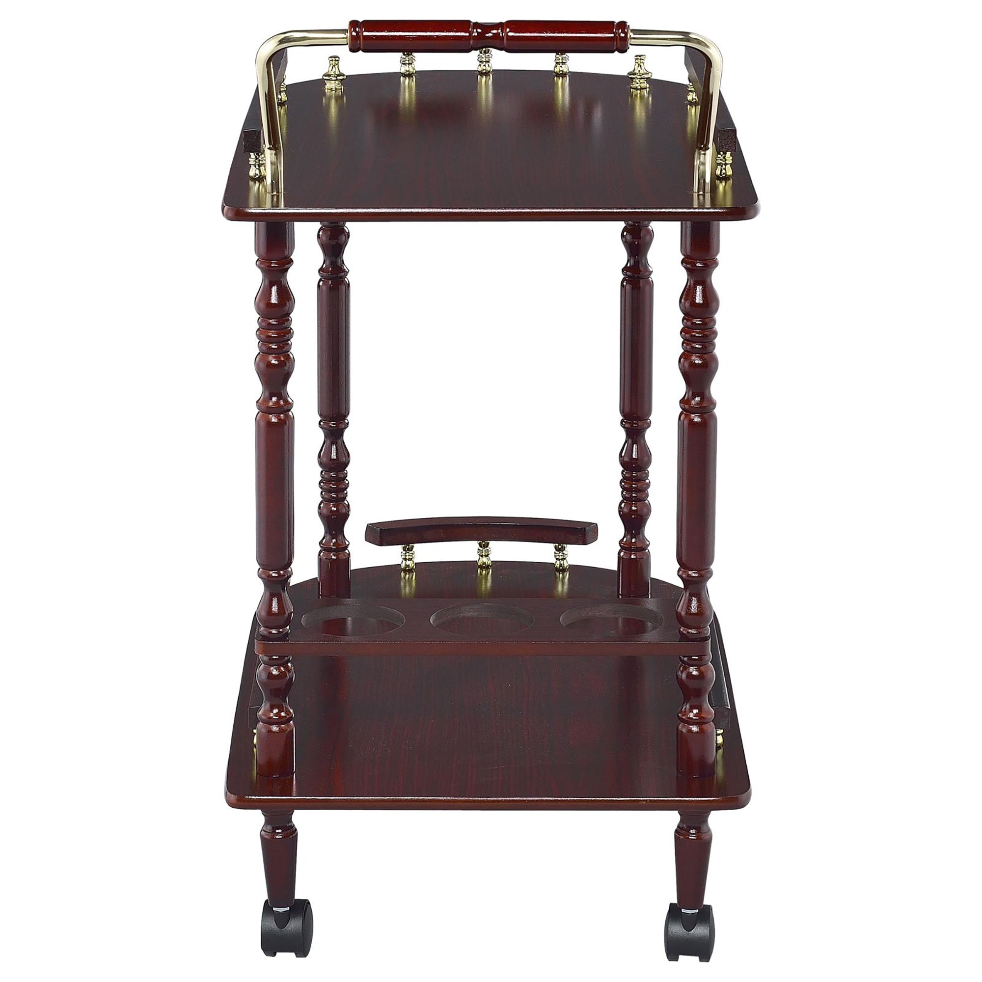 Costillo Merlot and Brass 2-shelf Serving Cart