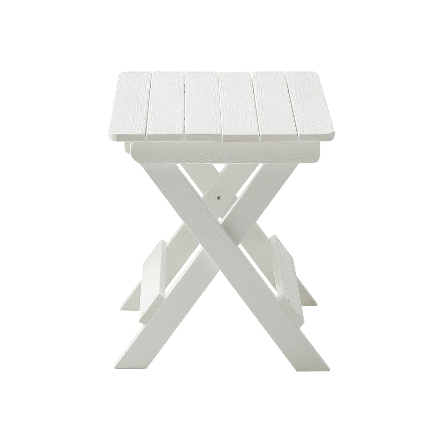 HIPS Foldable Small Table and Chair Set with 2 Chairs and Rectangular Table  White