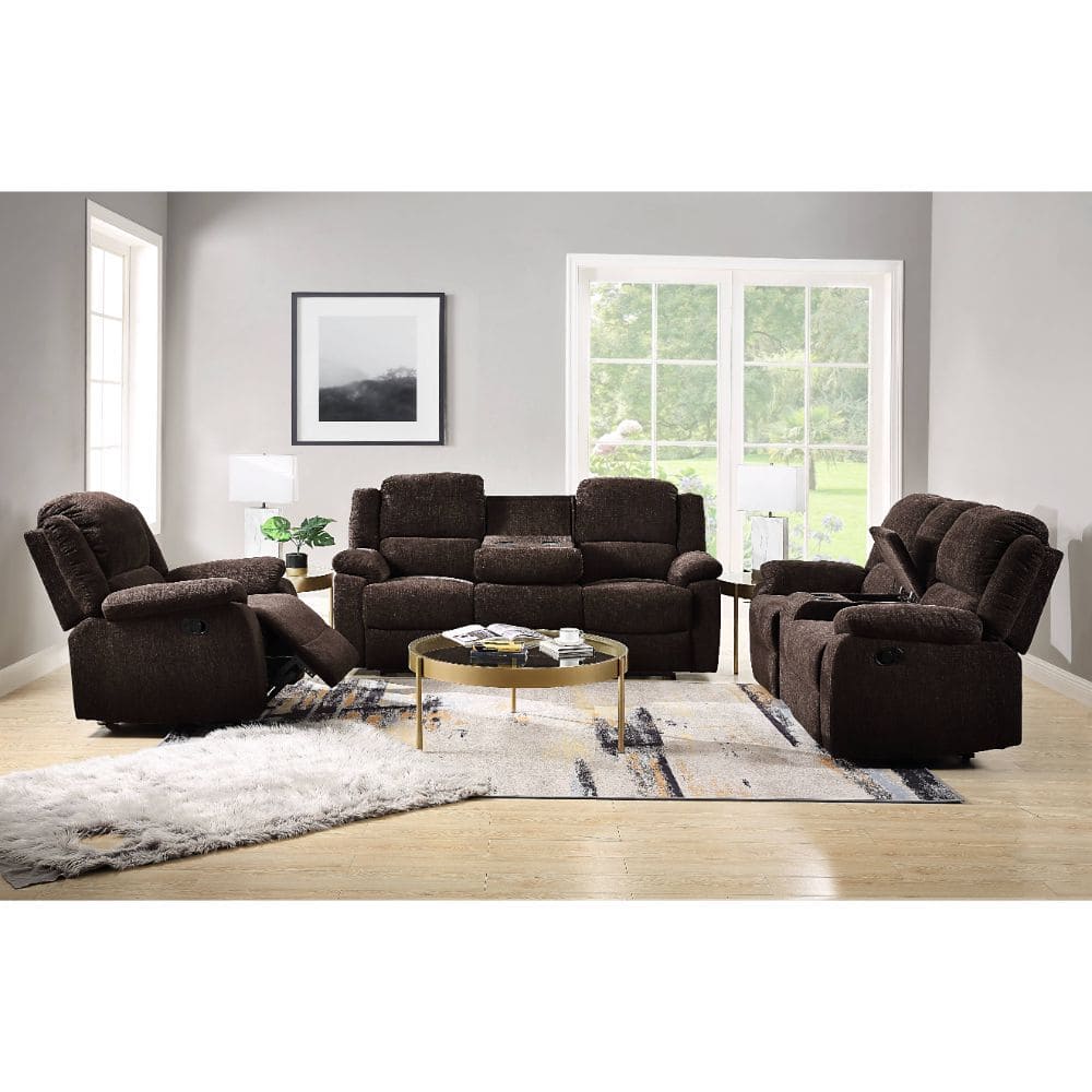 ACME Madden Loveseat w/Console (Motion), Brown Chenille 55446