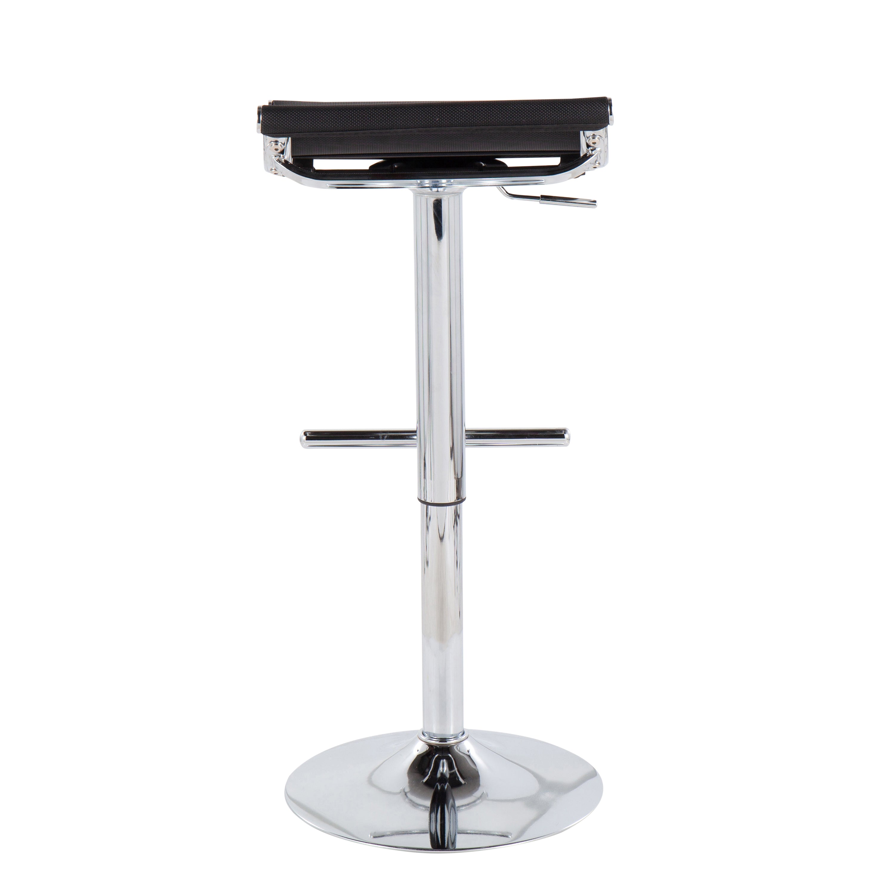 Mirage Ale Contemporary Adjustable Bar Stool in Chrome and Black Mesh by LumiSource