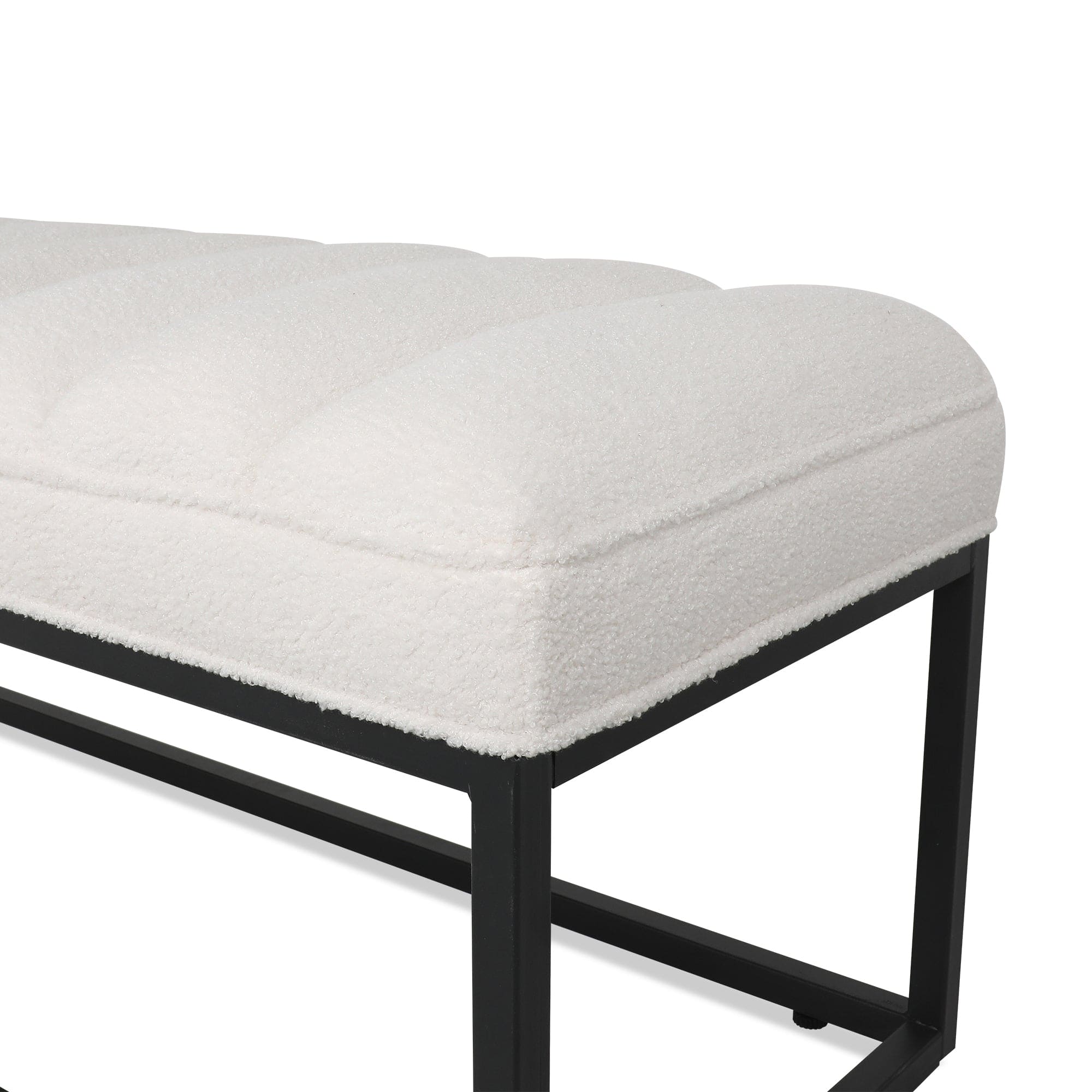 Metal Base Upholstered Bench for Bedroom for Entryway