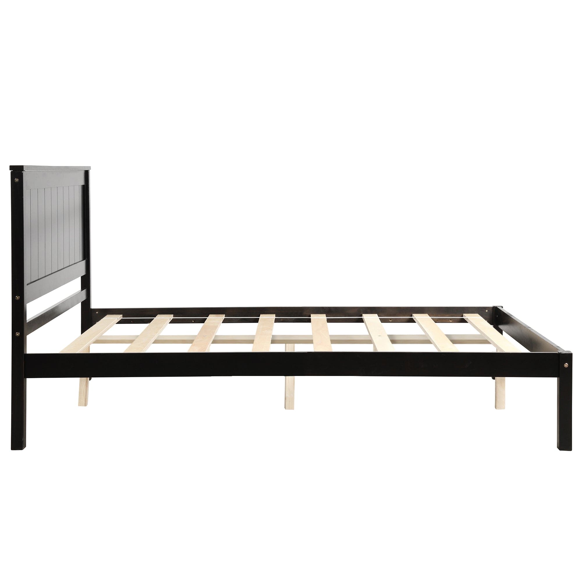 Platform Bed Frame with Headboard, Wood Slat Support, No Box Spring Needed, Full, Espresso(OLD SKU:WF191419AAP)