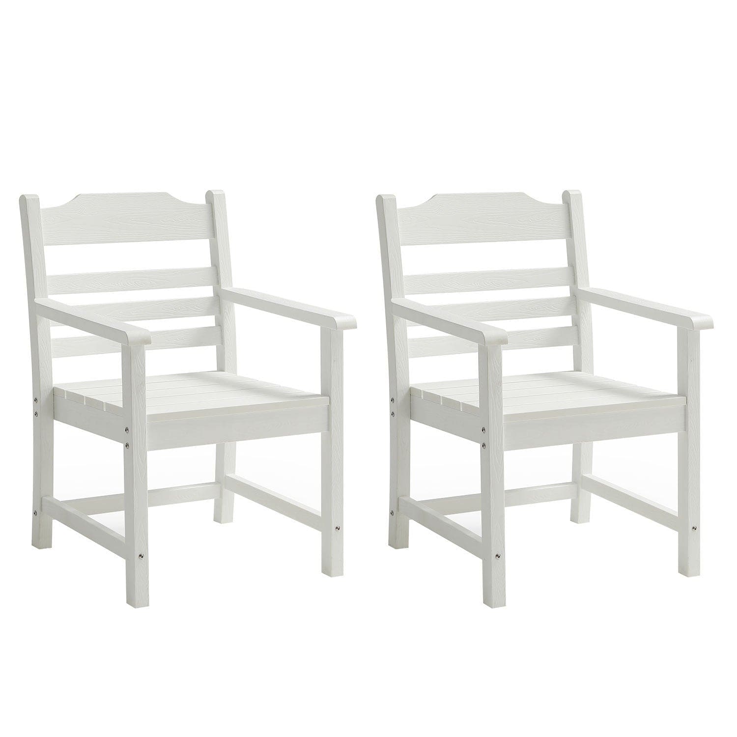 HIPS Patio Furniture Dining Chair and Table, 5 Pieces(4 dining chairs+1 dining table) Backyard Conversation Garden Poolside Balcony White