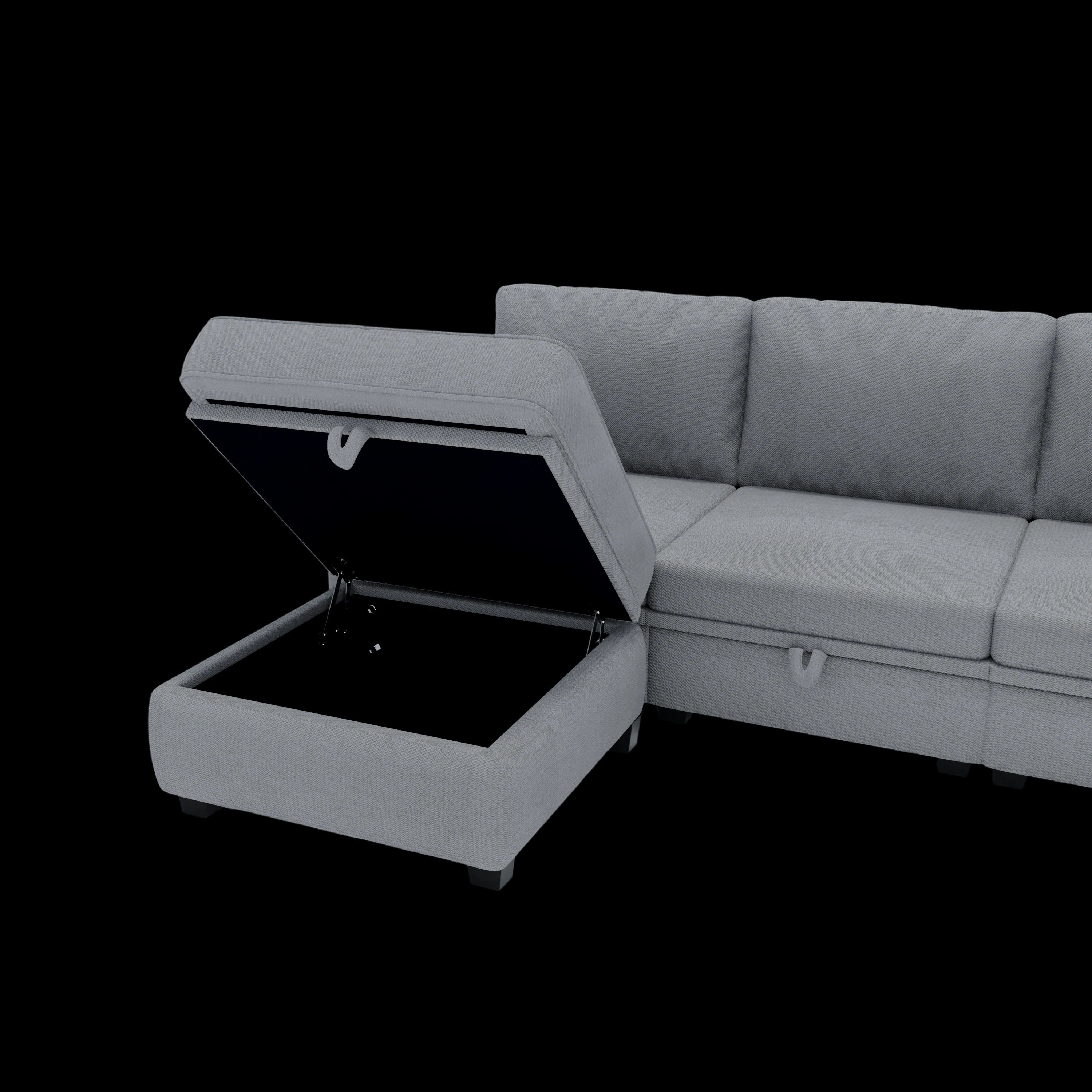 UNITED WE WIN Modular Sectional Sofa U Shaped Modular Couch with Reversible Chaise Modular Sofa Sectional Couch with Storage Seats