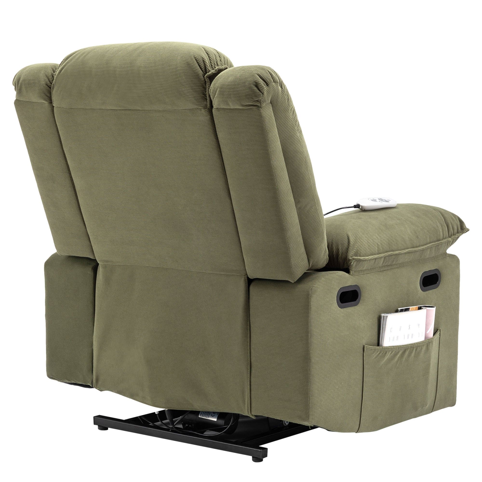 Massage Recliner,Power Lift Chair for Elderly with Adjustable Massage and Heating Function,Recliner Chair with Infinite Position and Side Pocket for Living Room ,Green