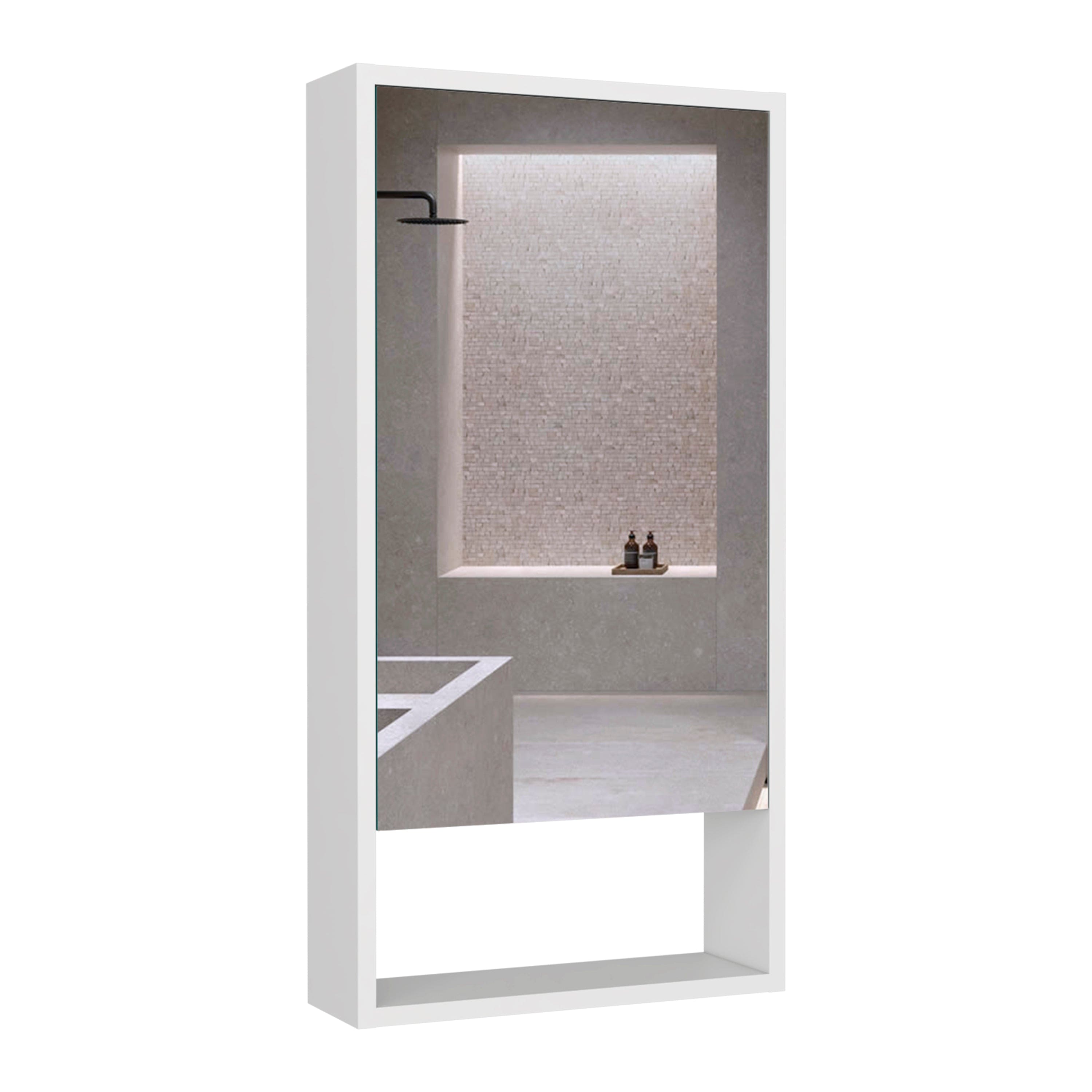 Medicine Cabinet Irvine, One External Shelf, White Finish