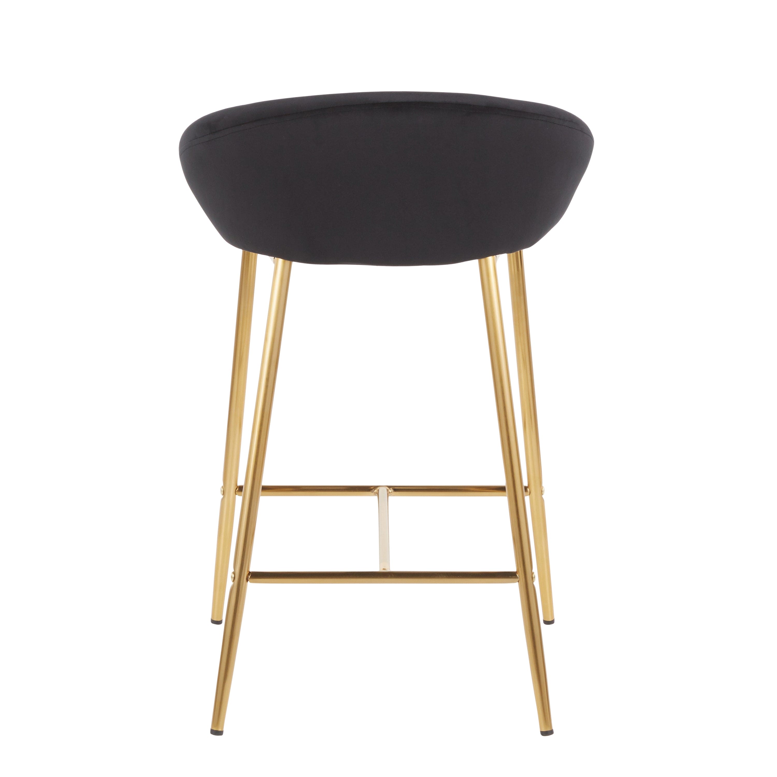 Matisse Glam 26" Counter Stool with Gold Frame and Black Velvet by LumiSource - Set of 2