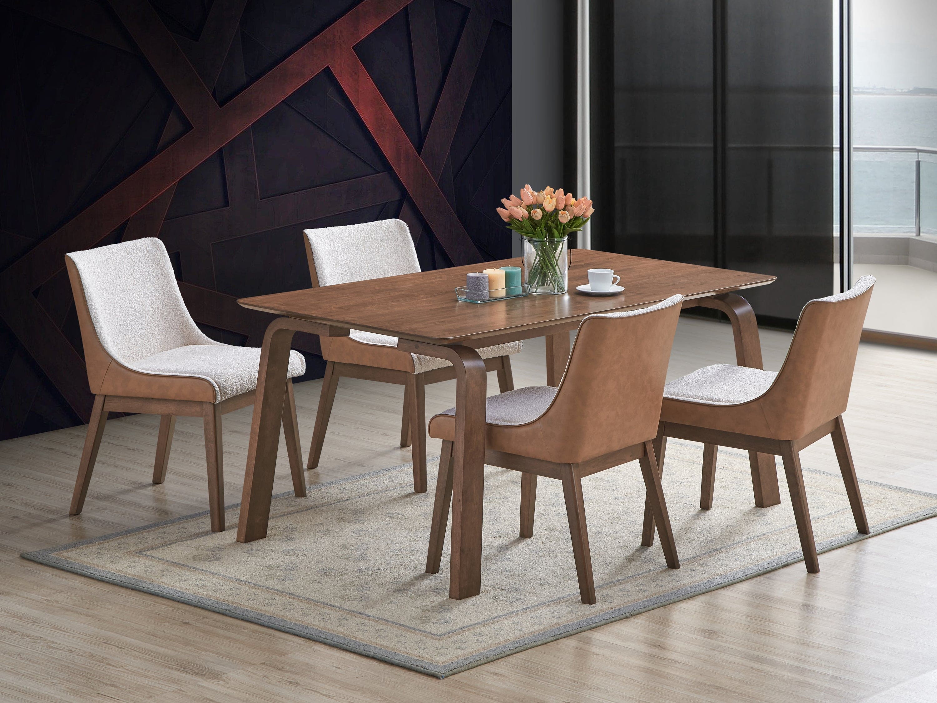 ACME Ginny Dining Table, Walnut Finish DN02307