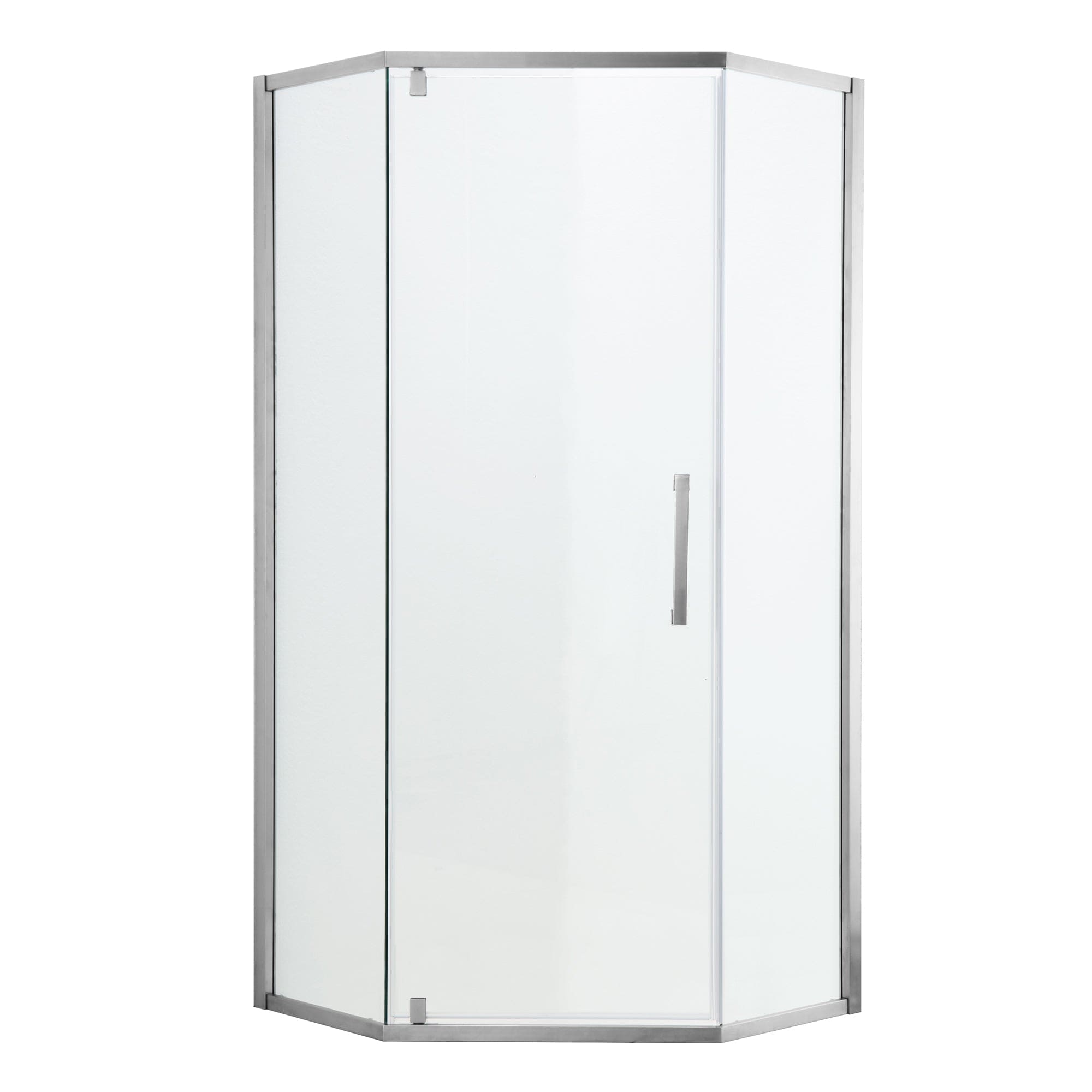 Shower Door 34-1/8" x 72" Semi-Frameless Neo-Angle Hinged Shower Enclosure, Chrome